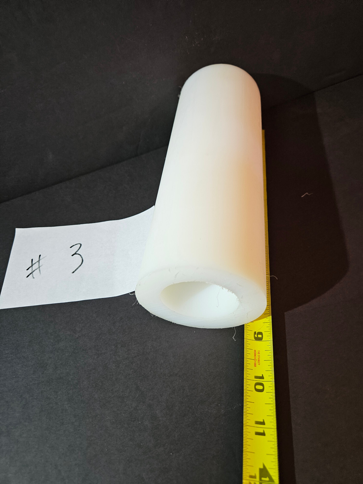 White Nylon Plastic Round Tube Cylinder Pipe Length 8 3/4″ OD 3 1/8 ID 1.850. #3