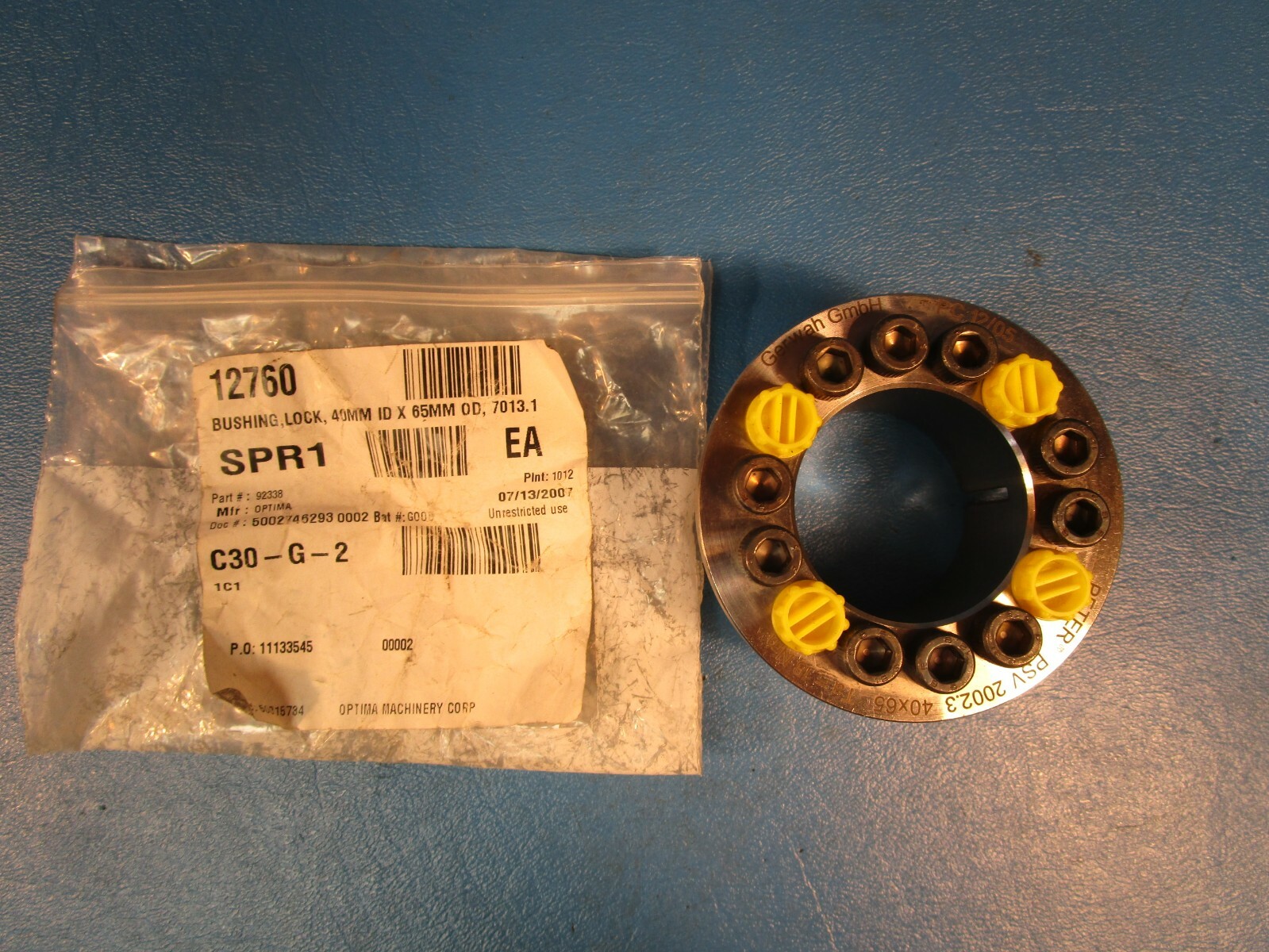 Gerwah, PSV 2002.3 Lock Bushing 40mm ID x 65mm OD, Peter, Optima SPR 1