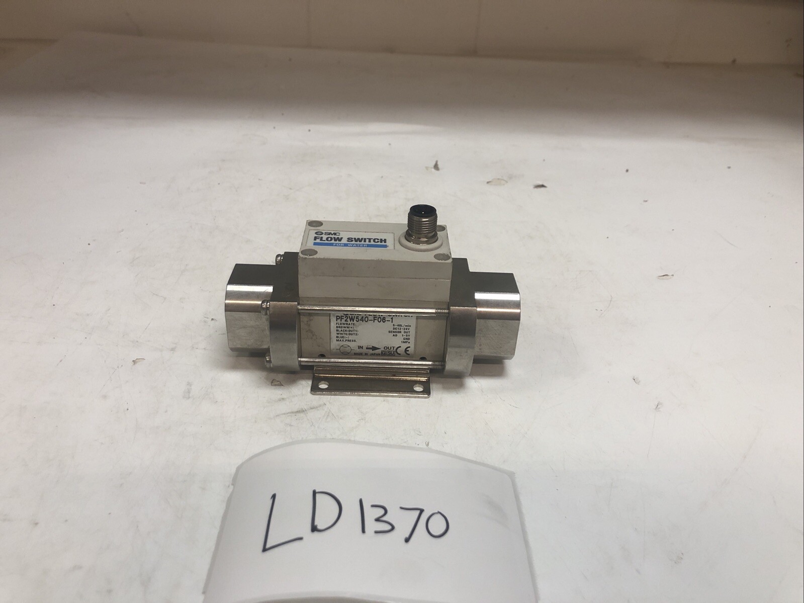 1 Used SMC PD2W540-F06-1 Flow Switch For Water, Flowrate 5-40L/min