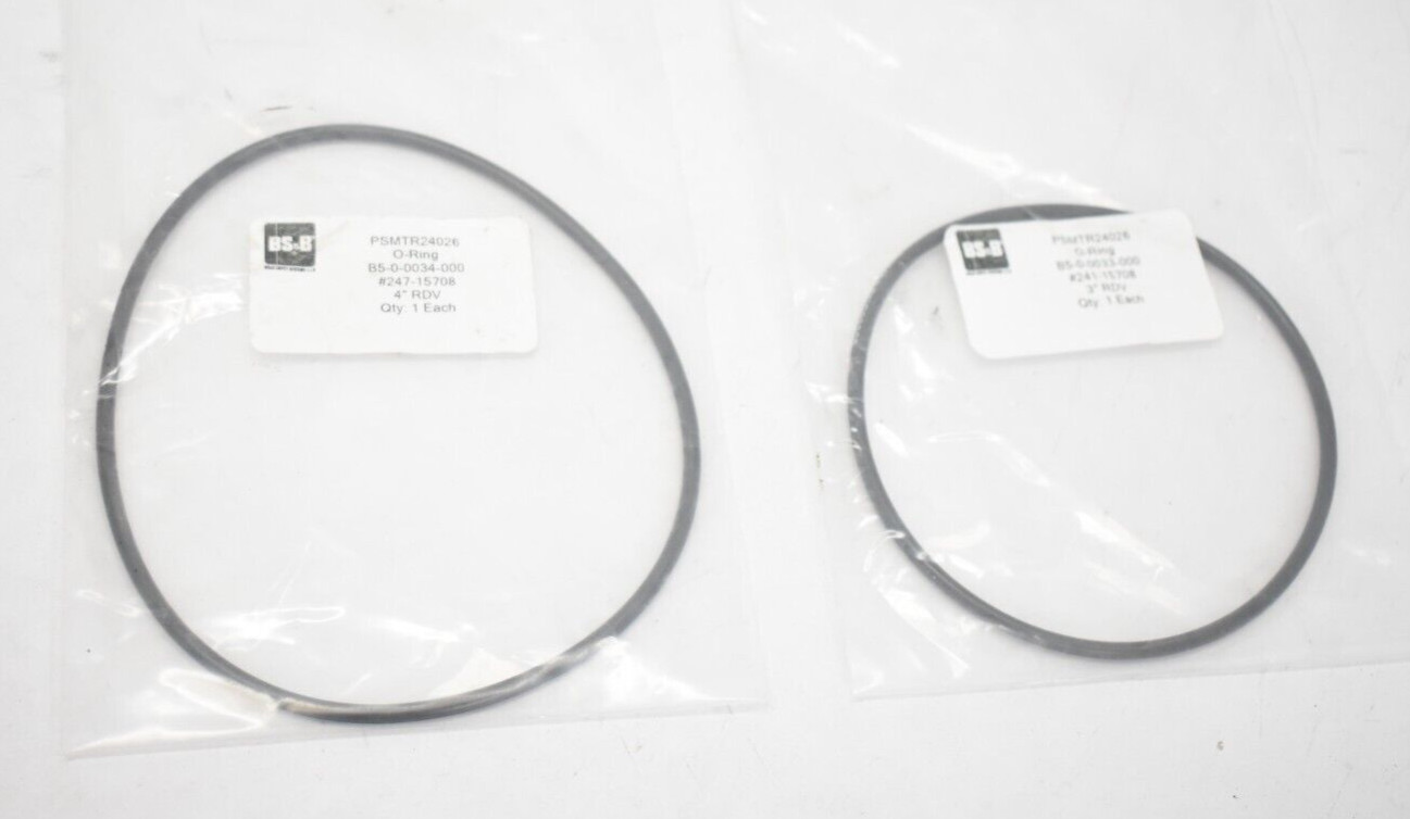 BS & B PSMTR24026 O-Ring B5-0-0033-000 241-15708 3″ & 4″ RDV Rubber Black O-Ring