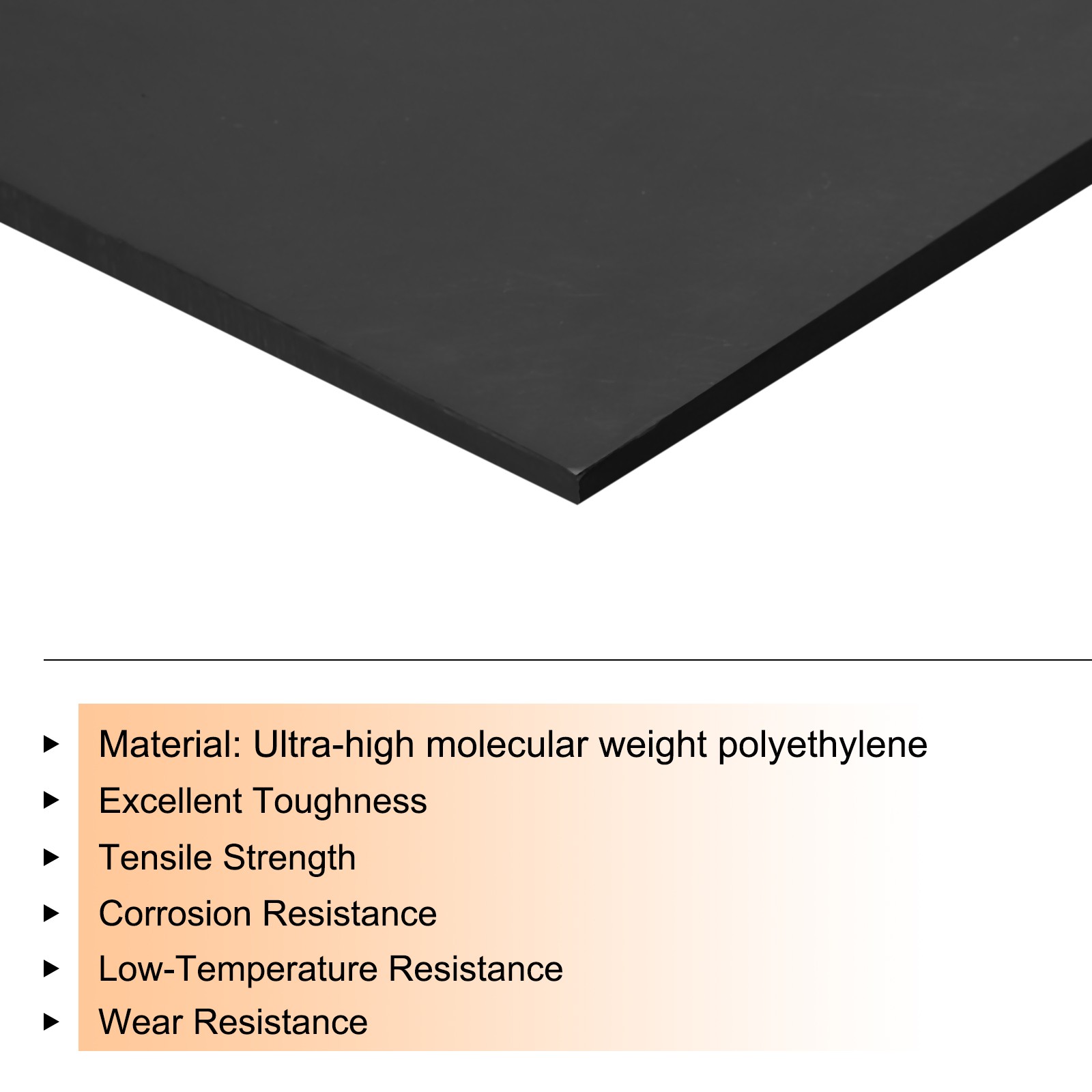 UHMW Ultra High Molecular Weight Polyethylene Sheet, 1/16″ Thick 6″x8” Black