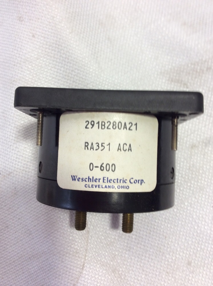 Weschler electric 291b280a21 panel gauge 0-600 amp nib.