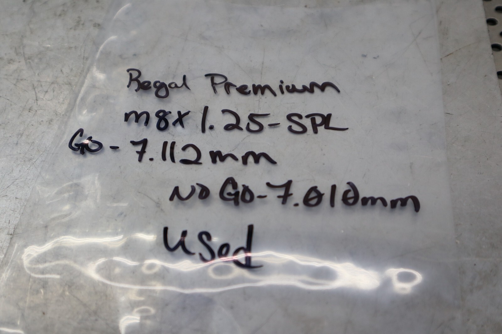 Regal Premium M8X1.25-SPL GO-7.112mm NOGO-7.010mm Thread Plug Gage Used