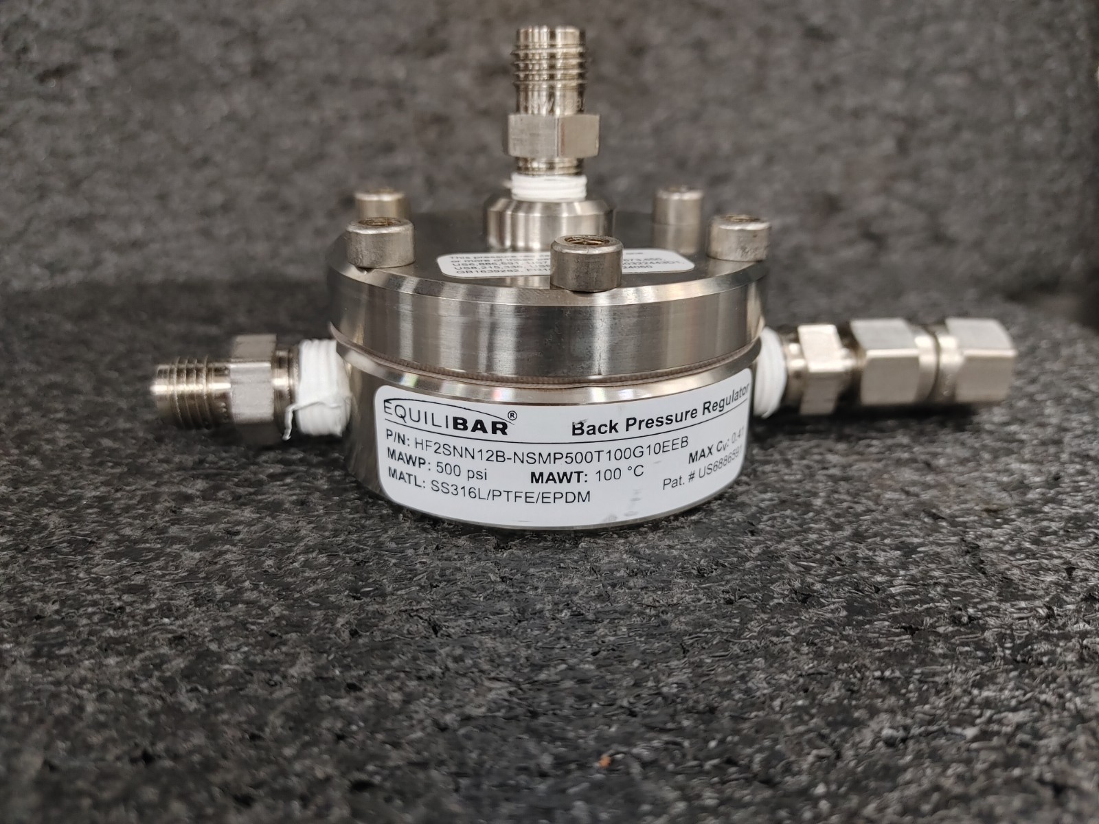 EQUILIBAR HF2SNN12B-NSMP500T100G10EEB 500 PSI Back Pressure Regulator