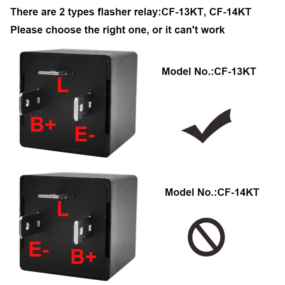 12V 3 Pin LED Flasher Relay for Motorcycle Turn Signals Adjustable, 6