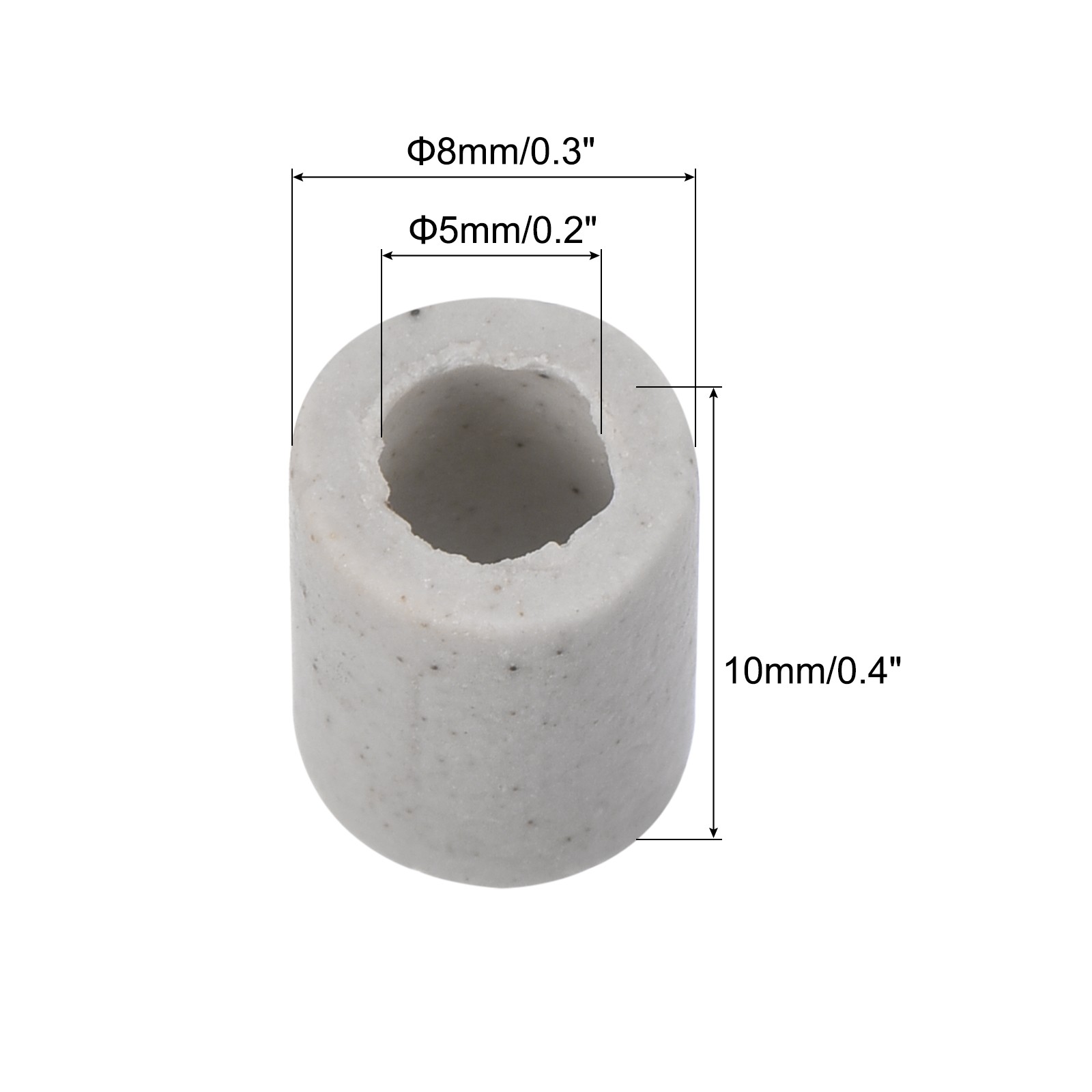 Ceramic Tube Insulated Wire Bundle Protection 0.2×0.3×0.4″, Pack of 100