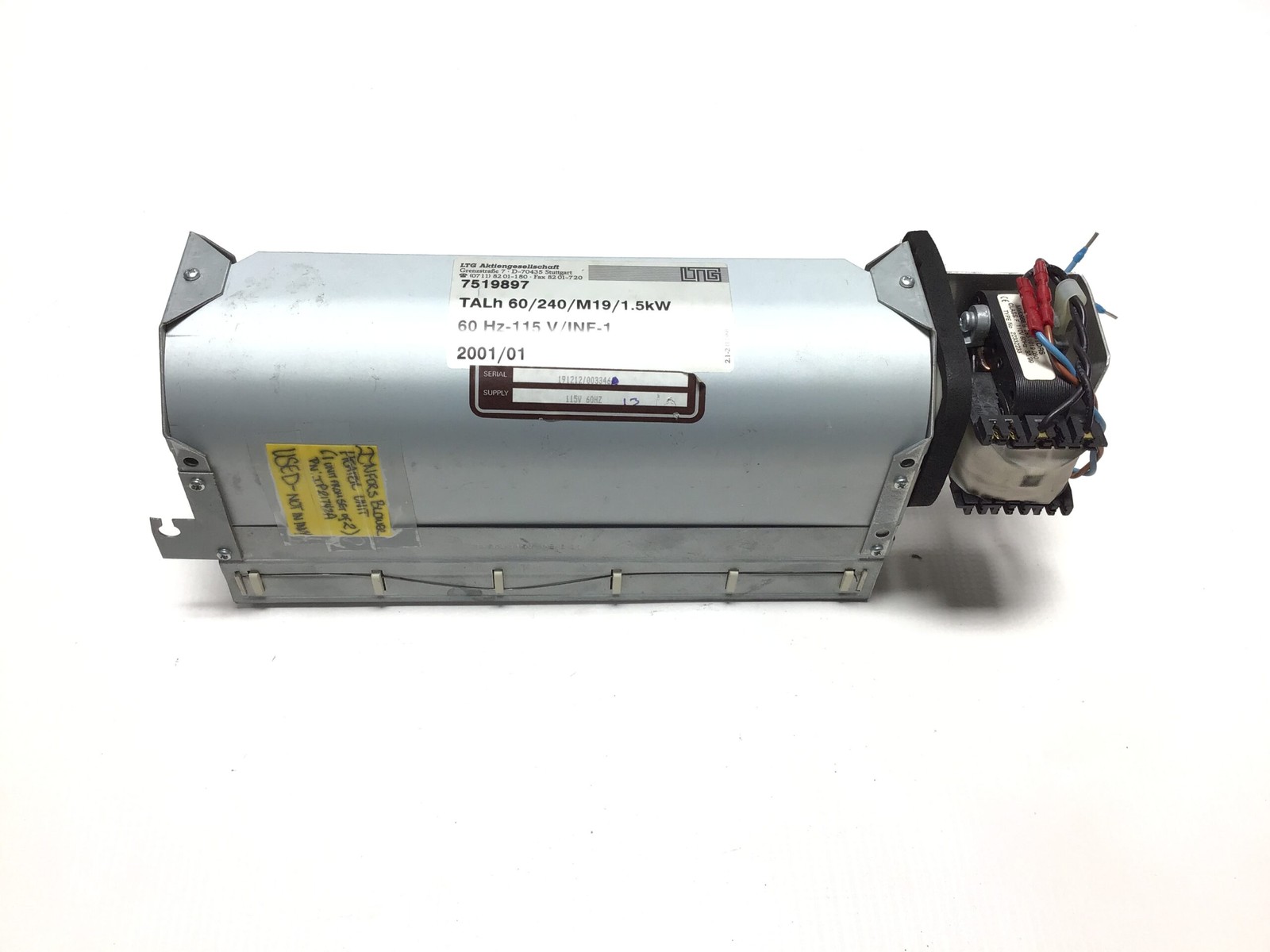 LTG Aktiengesellschaft TALH 60/240/M19/1.5kW Whirlpool Oven Blower Motor