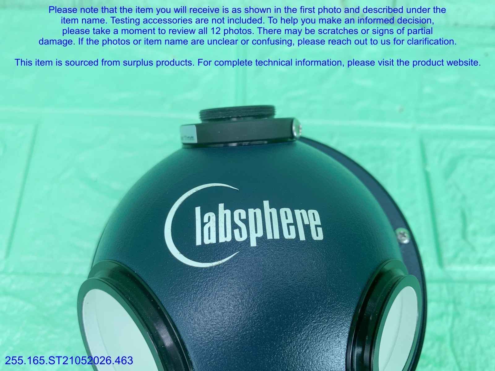Newport 819M-B-11-1.0 819D Sphere Labsphere Light part as in photos, sn:9220.DHL