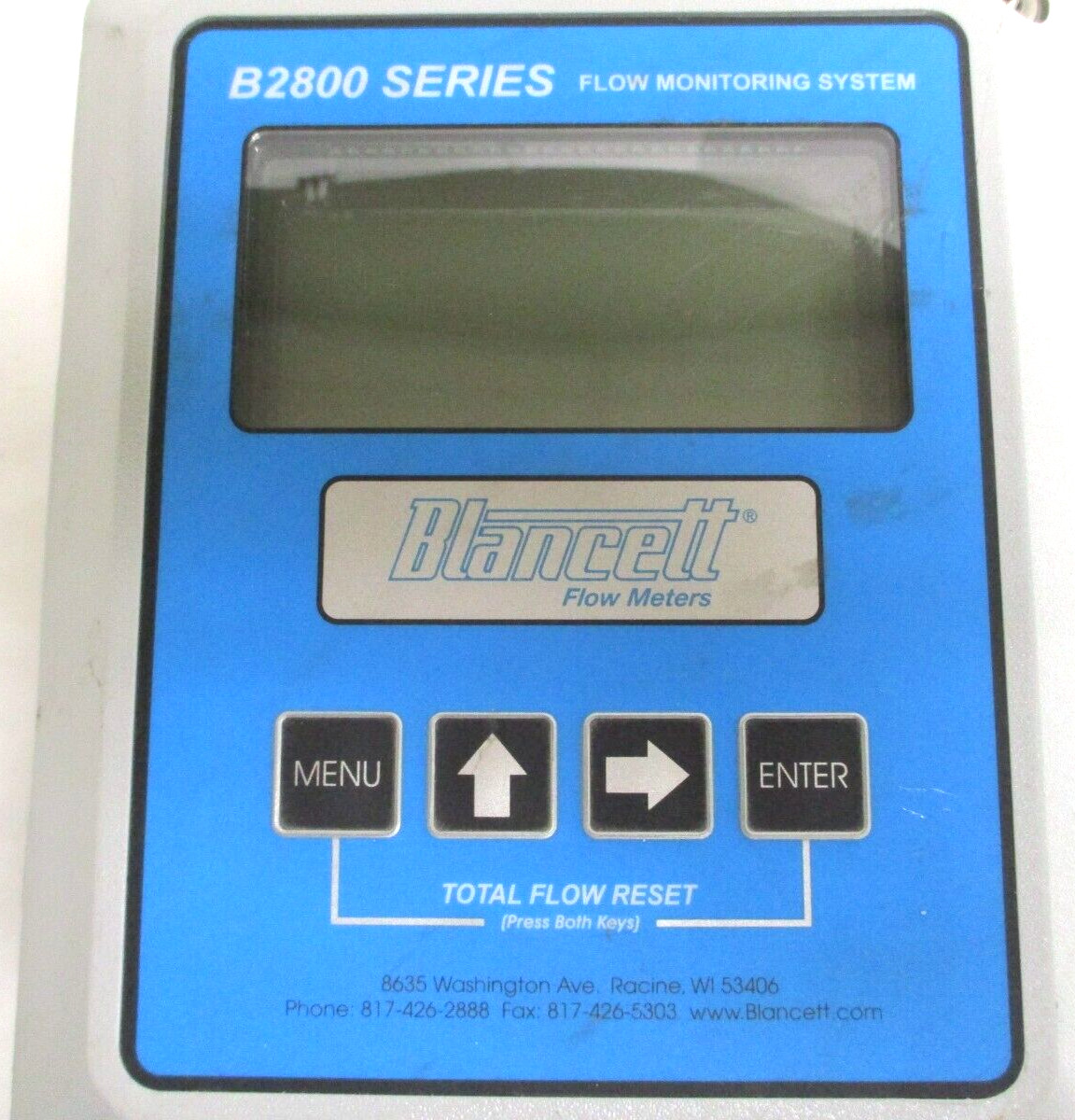 BLANCETT , 8200 FLOW METER MONITOR , w/ BATTERY , SOME SCRATCHES , SURPLUS