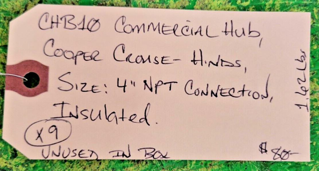 🟠COOPER C HINDES CHB10 COMMERCIAL HUB 4″ NPT PESSCO OFFERING 1 G092424-4-12 🗽