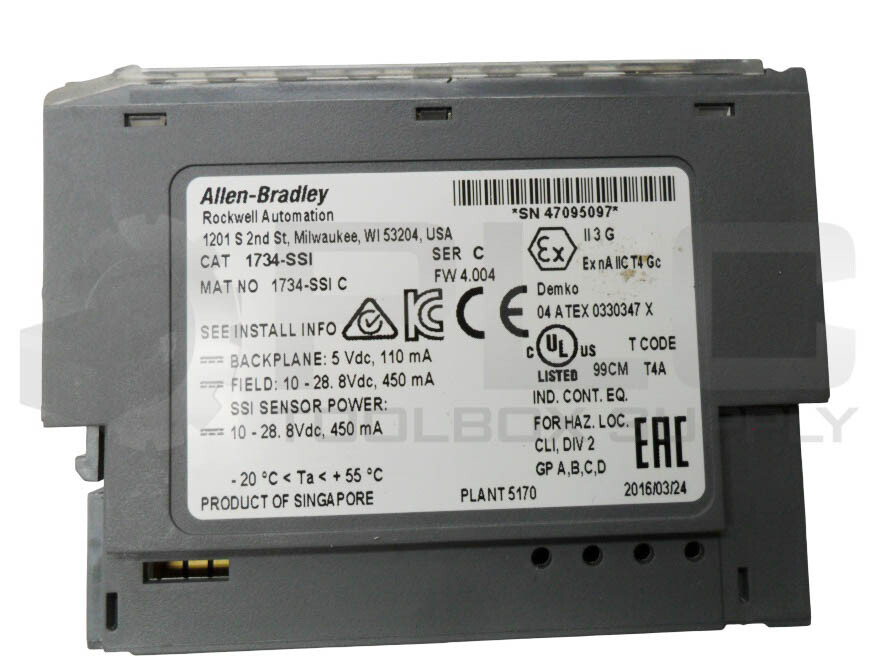 ALLEN BRADLEY 1734-SSI /C I/O ENCODER INPUT MODULE 10-28VDC