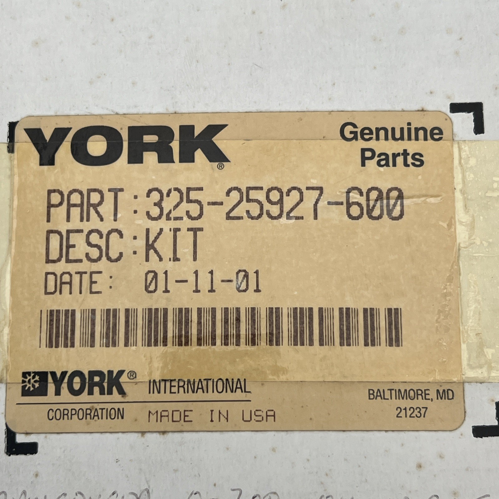 York International 325-25927-600 Oil Pressure Transducer New Other