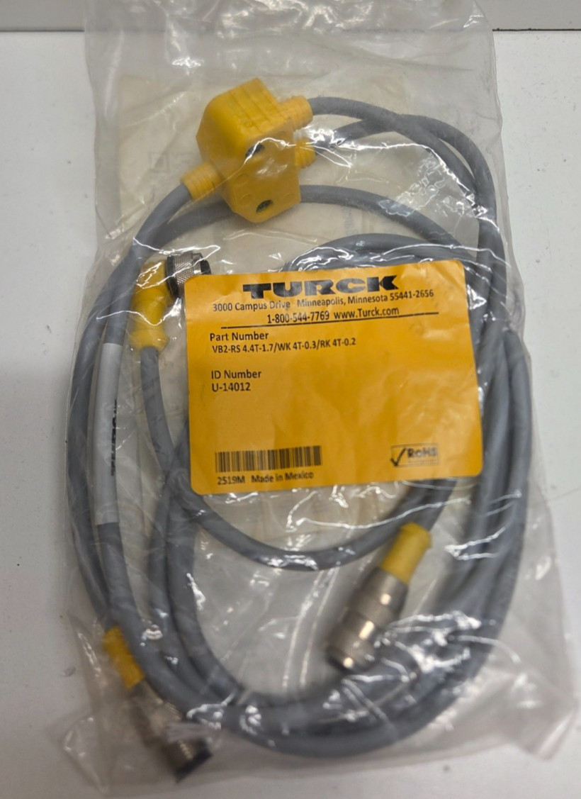 NEW IN BAG! TURCK M12 SPLITTER U-14012 VB2-RS 4.4T-1.7/WK 4T-0.3/RK 4T-0.2