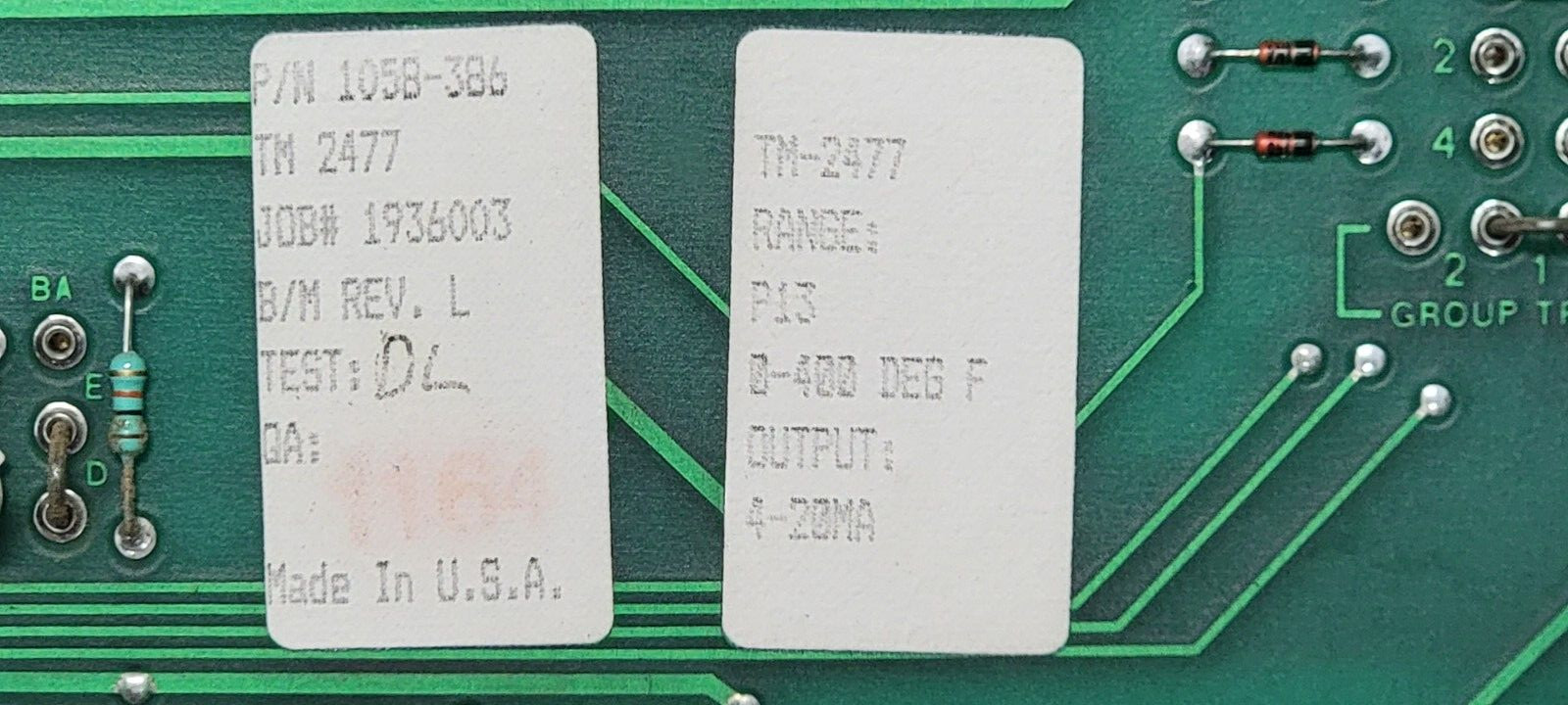 RIS TM-2477 1058-386 Temperature Alarm Board