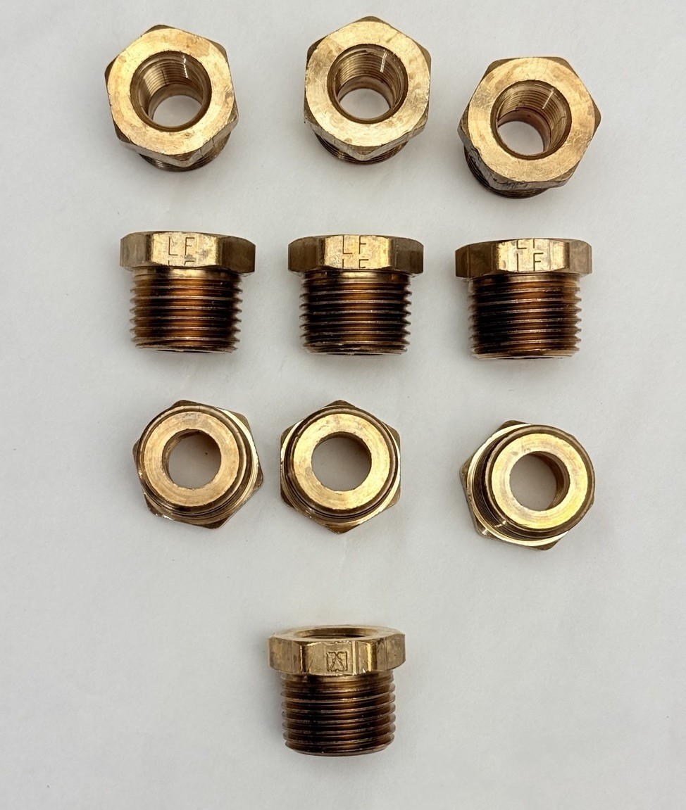 Lot Of 10, Matco DB-BU0301LF, Hex Bushing Fittings 1/2″ x 1/4″ Lead-Free