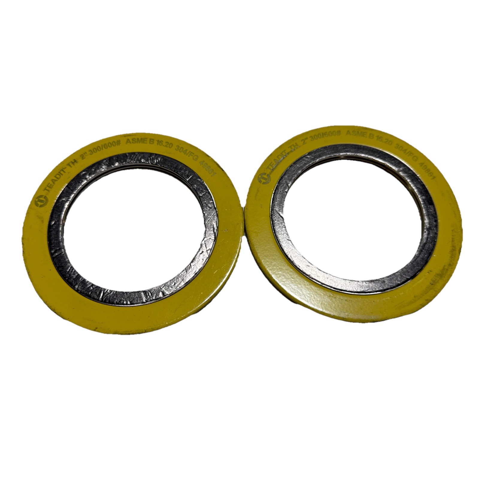 Lot of 2 TEADIT 1H 2” 300/600# Spiral Wound Gaskets 304/FG ASME B16.20