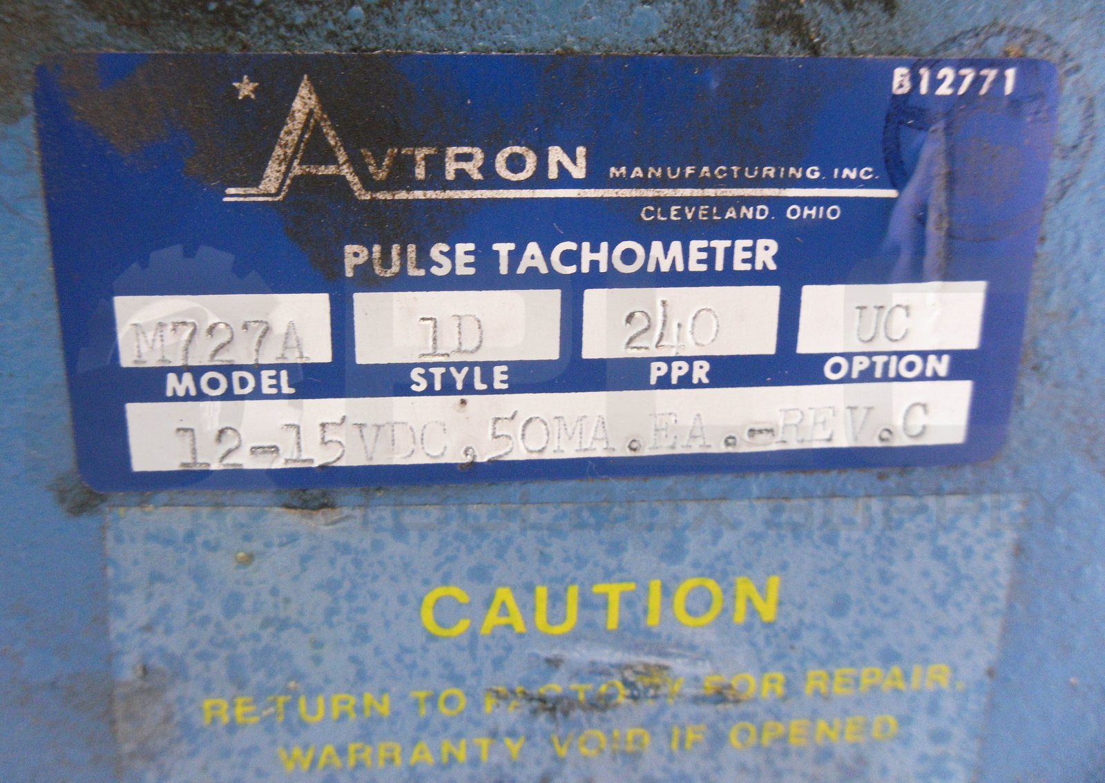 AVTRON M727A PULSE TACHOMETER 1D 12-15VDC 50MA