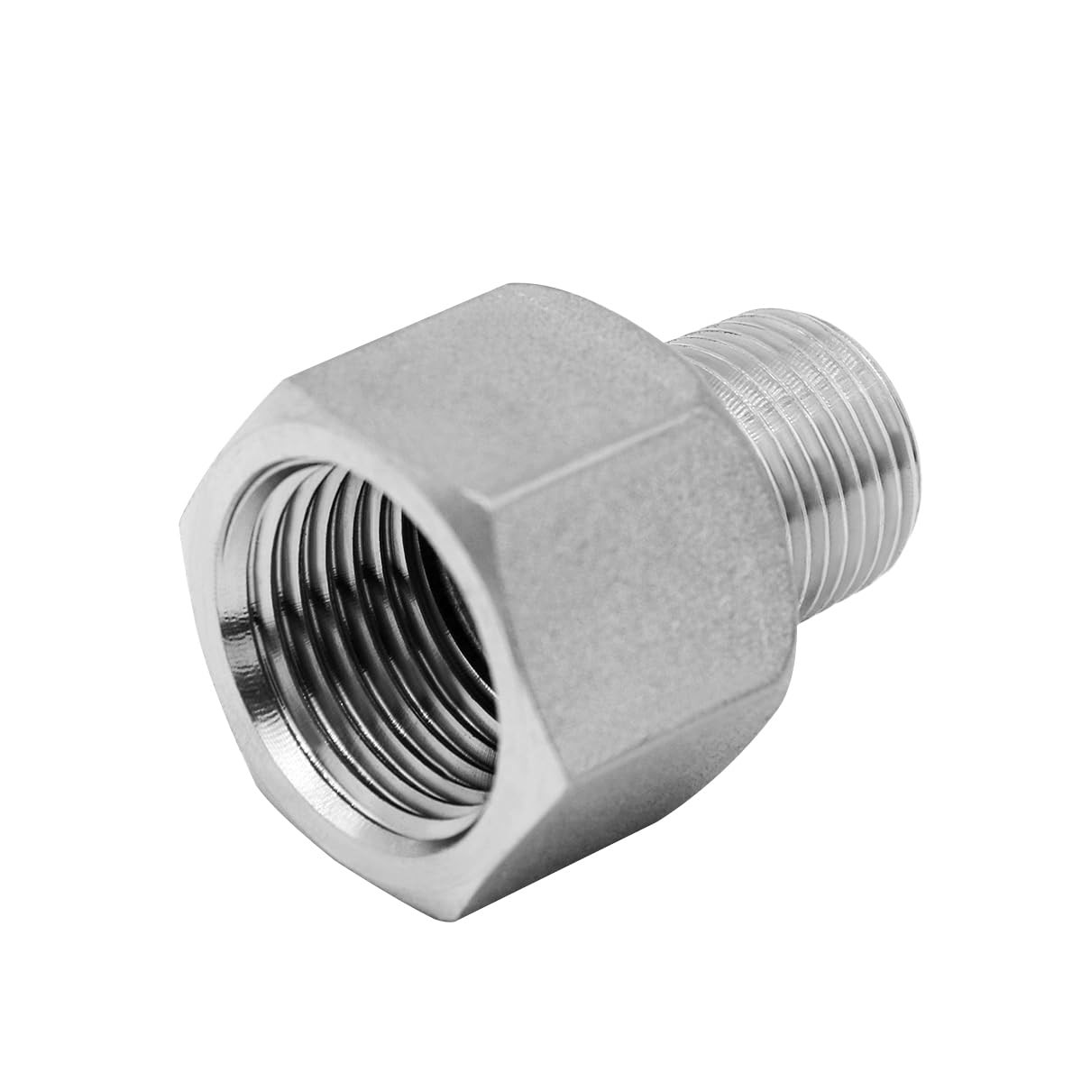 Stainless Steel NPT Reducer Adapter 1/2 Female to 3/8 Male Threaded Reducing …