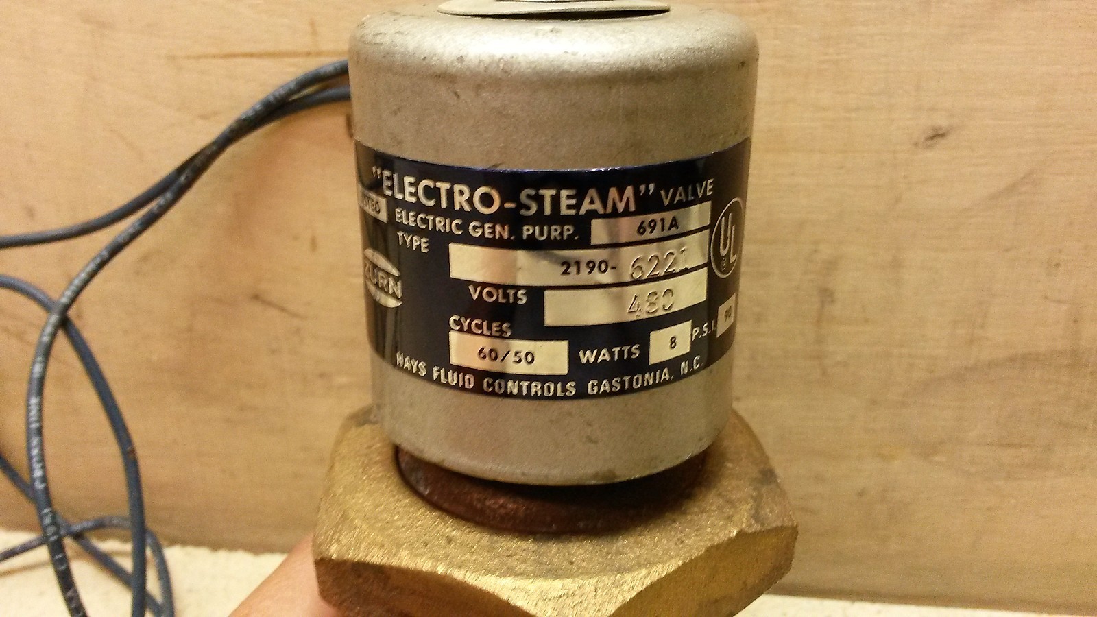 NOS Electro-Steam Solenoid Valve 3/4″ 480V 90psi 691A 2190-6221 8W 4810010118244