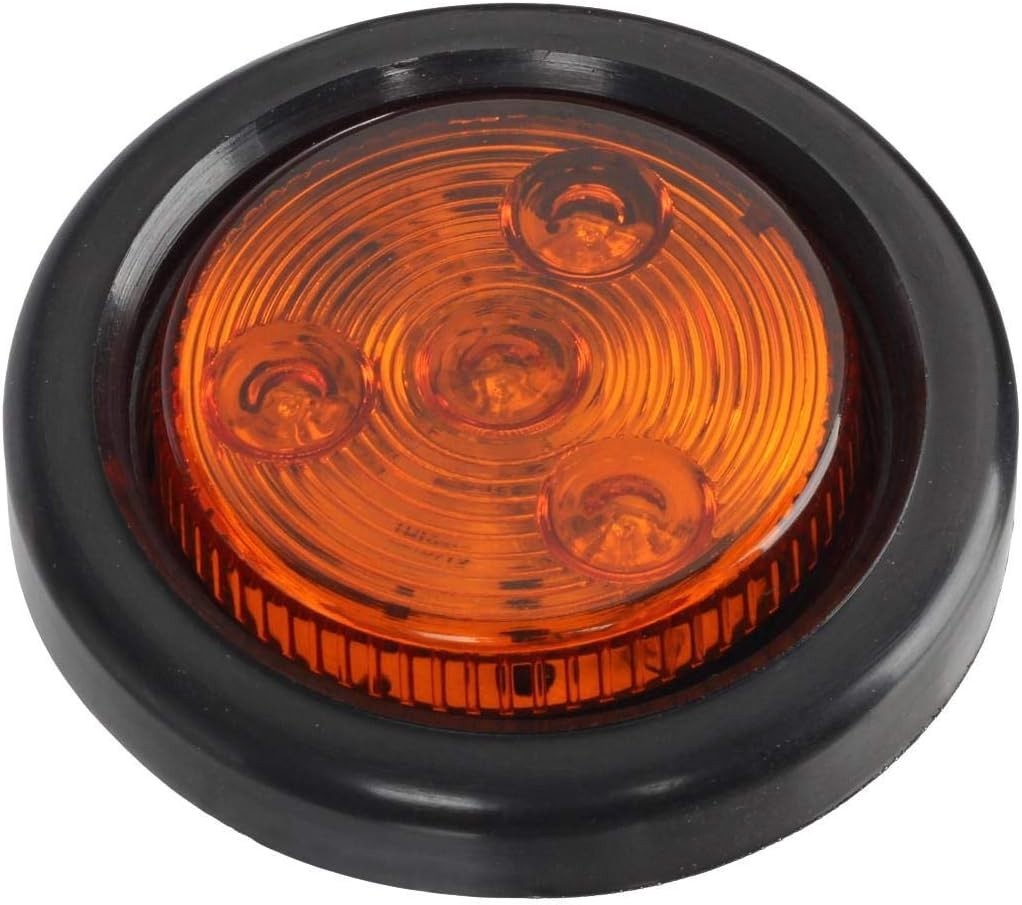 2″ Amber Round Sealed Marker Light Kit with 4 LEDs for Trailer & Truck Safety