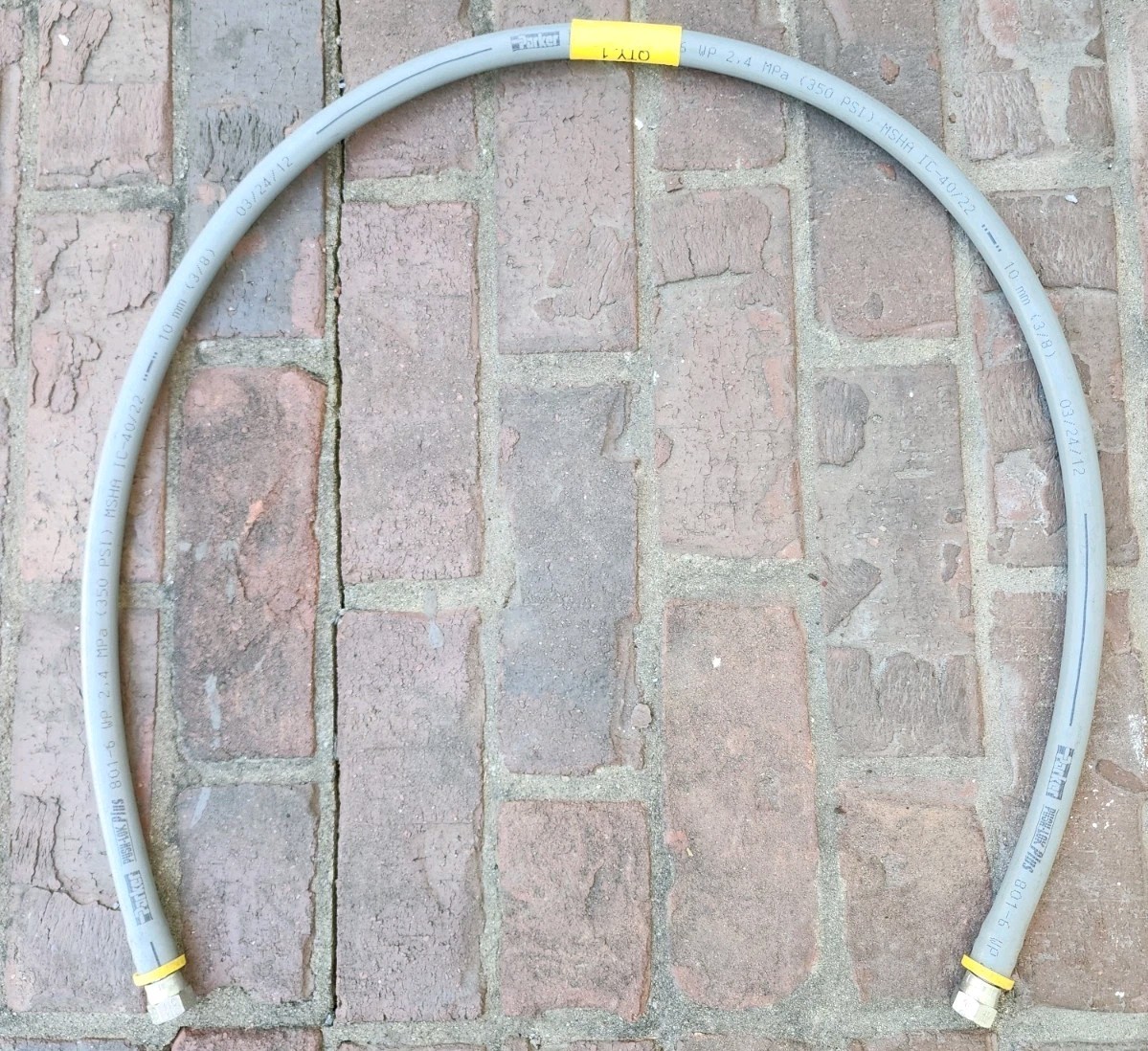 PARKER PUSH-LOK Plus 3/8″ 801-6-WP 2, 4 MPa Welding / Gas HOSE 49″ W/ FIT 350PSI