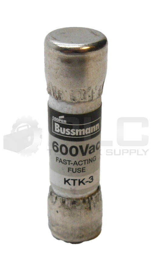 LOT OF 6 NEW BUSSMANN KTK-3 FAST ACTING FUSE 3A 600VAC