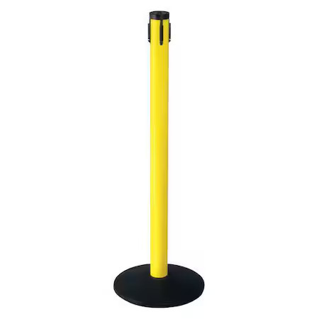 Retracta-Belt 301Ya-Rcv Receiver Post, 40 In H, Yellow Aluminum