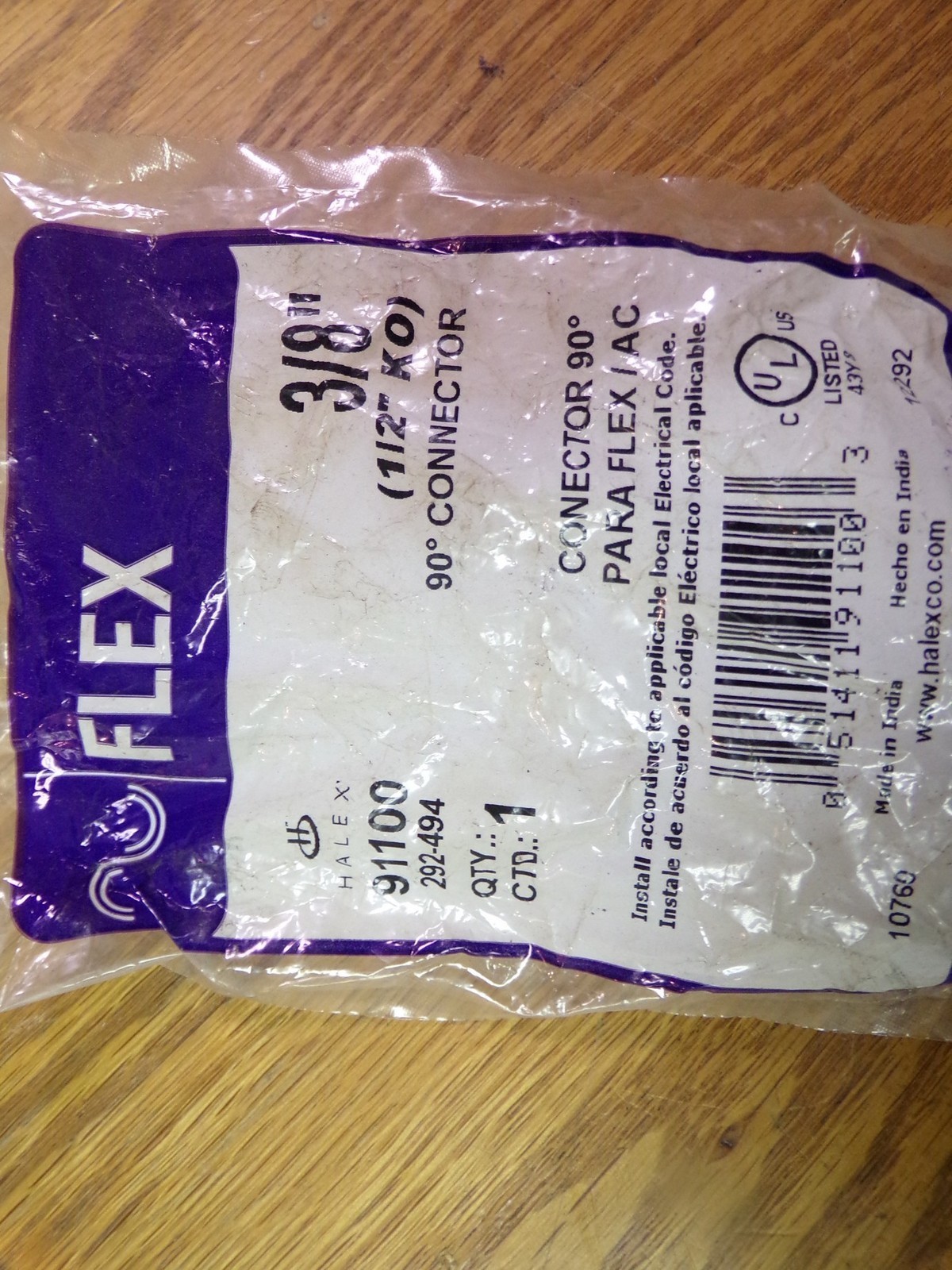 NEW Halex 91100 3/8″ 90° Connector 292-494 *FREE SHIPPING*
