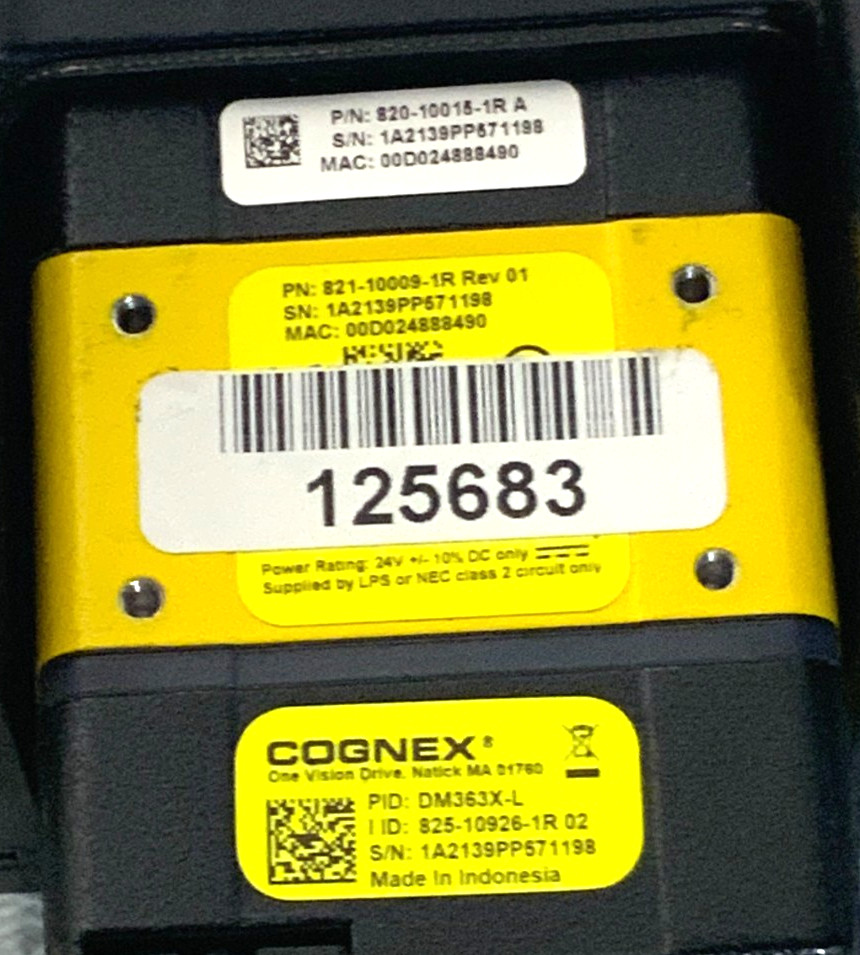 Cognex DM363X-L Barcode Reader Scanner w/ ODDM-302-WHI Smart Vision Lights 64B