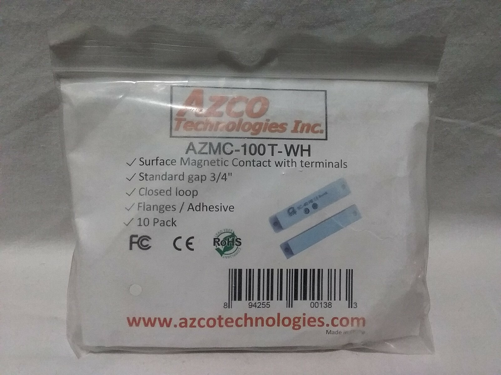 10Pcs Azco AZMC-100T-WH Surface Magnetic Contact w/ Terminals, Skbawa-b125-jb