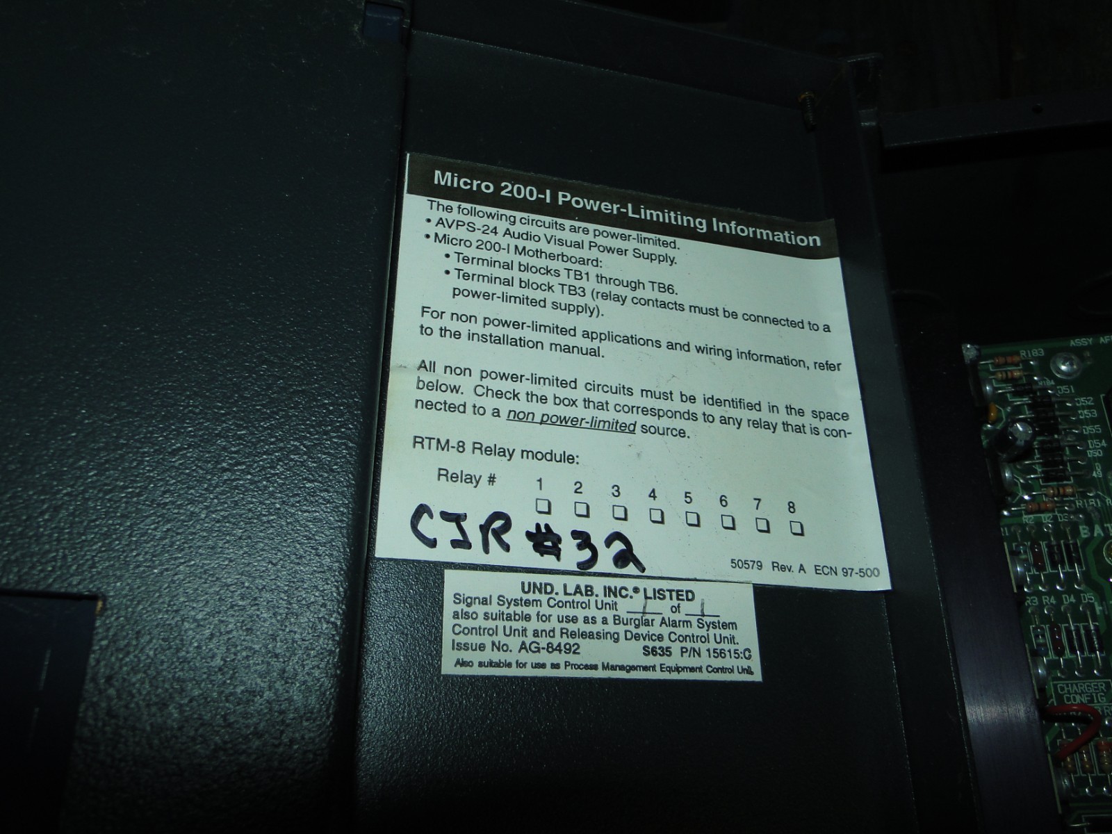 Chemetron Micro 200-I Intelligent Fire Detection and Alarm System Untested READ