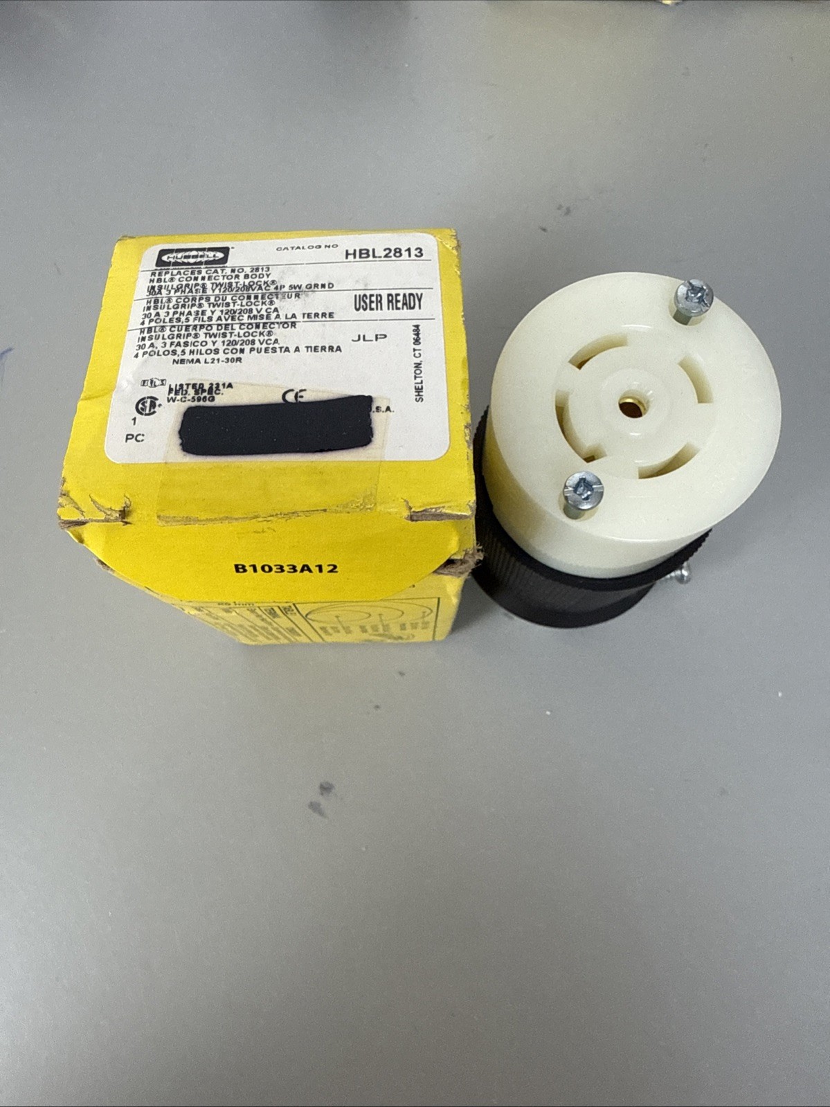 Hubbell HBL2813 Female Connector Body 30A 3 Phase 120/208V L21-30R