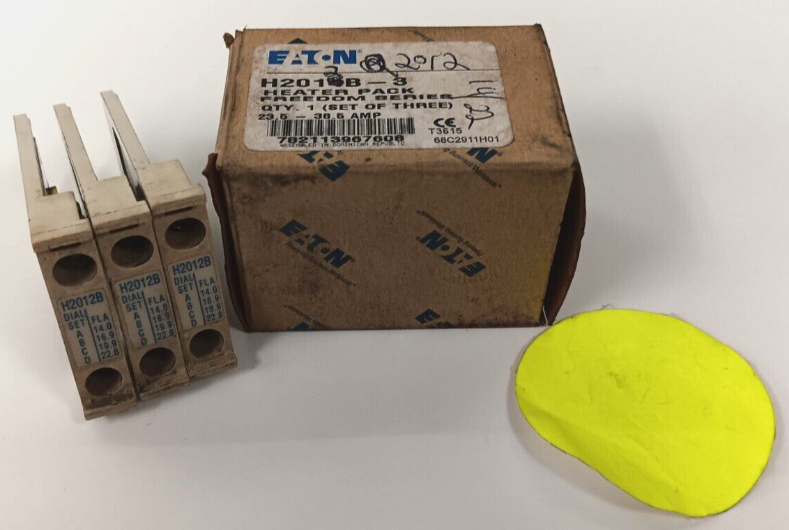 EATON H2012B-3 HEATER PACK LOT OF 3 FREEDOM SERIES 5 AMPS 3 PHASE