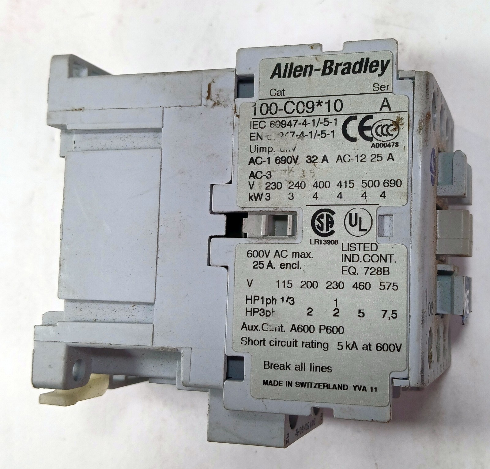 1 USED ALLEN-BRADLEY 100-C09*10 SER A CONTACTOR ***MAKE OFFER***