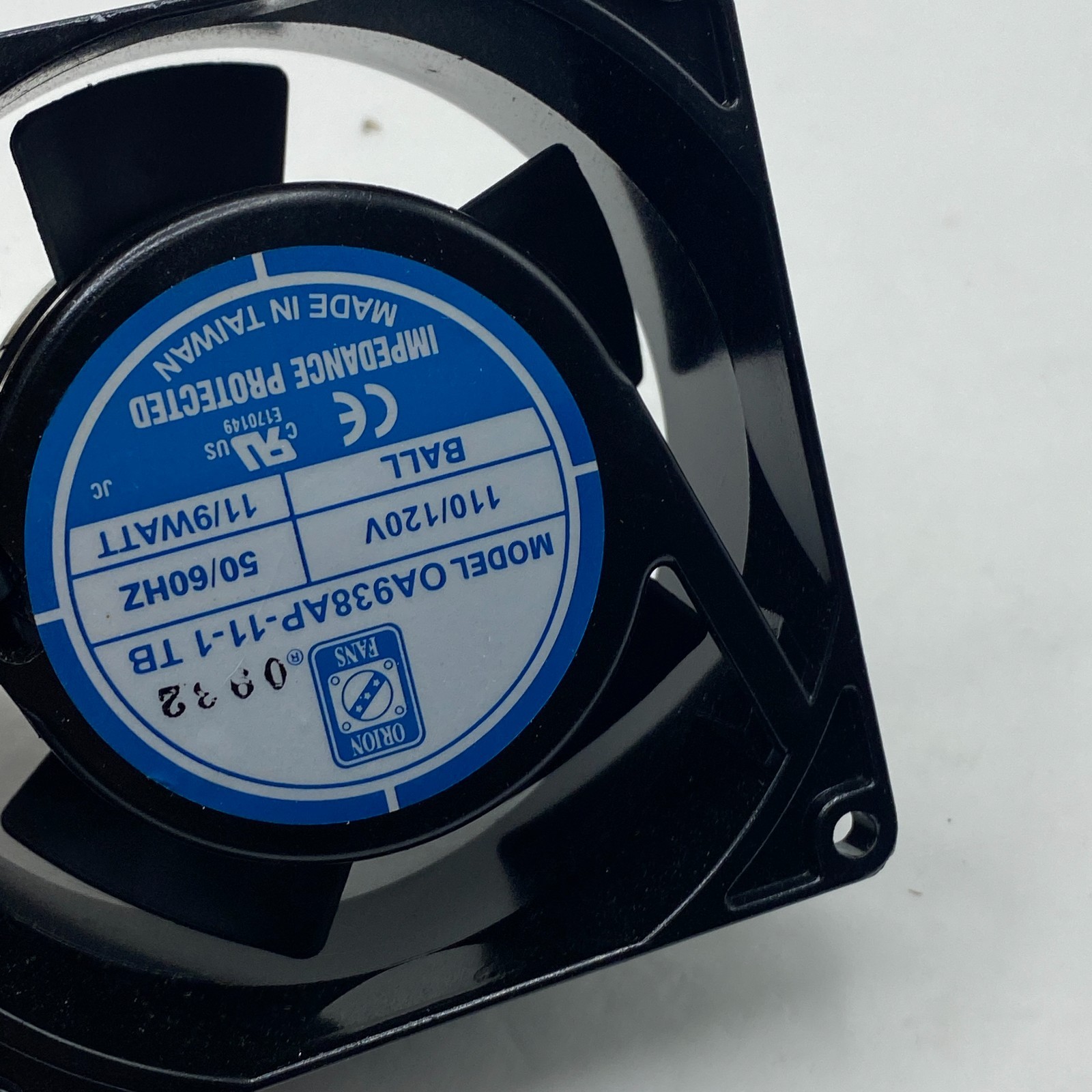 Orion Fans OA938AP-11-1TB 110/120V 50/60HZ BALL 11/9 WATT
