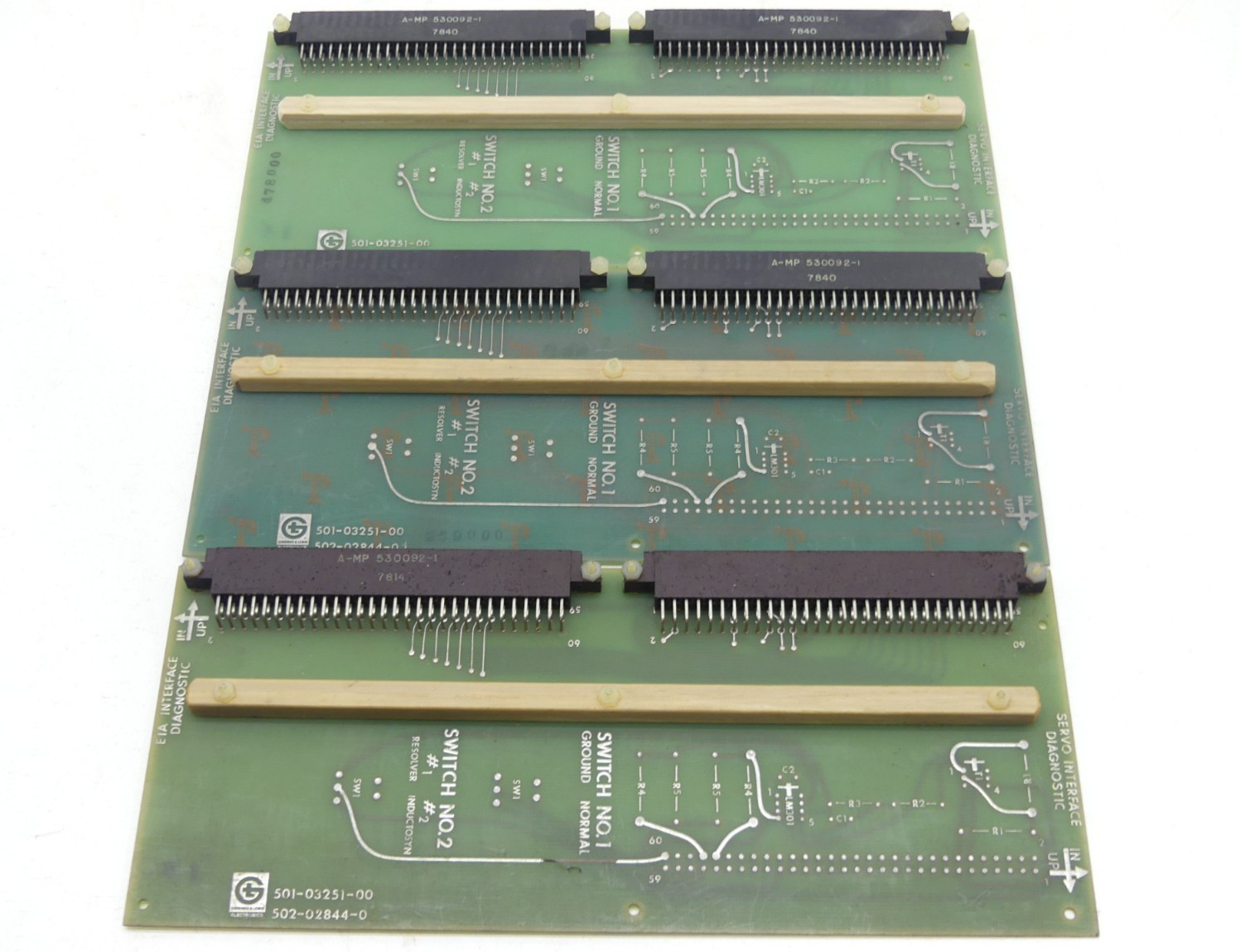 (Set of 3) Giddings & Lewis 501-03251-00 502-02844-0 Servo Interface Diagnostic