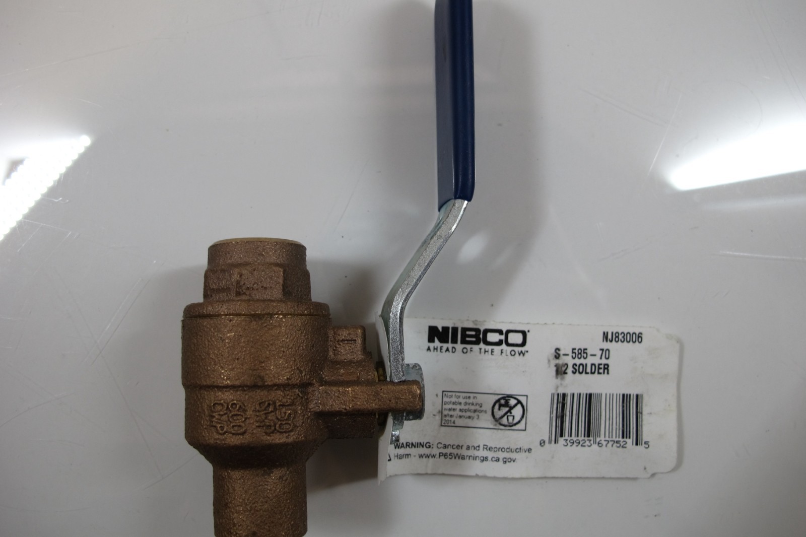 Nibco S-585-70 1/2″ 600# Brass Full Port sweat ball valve