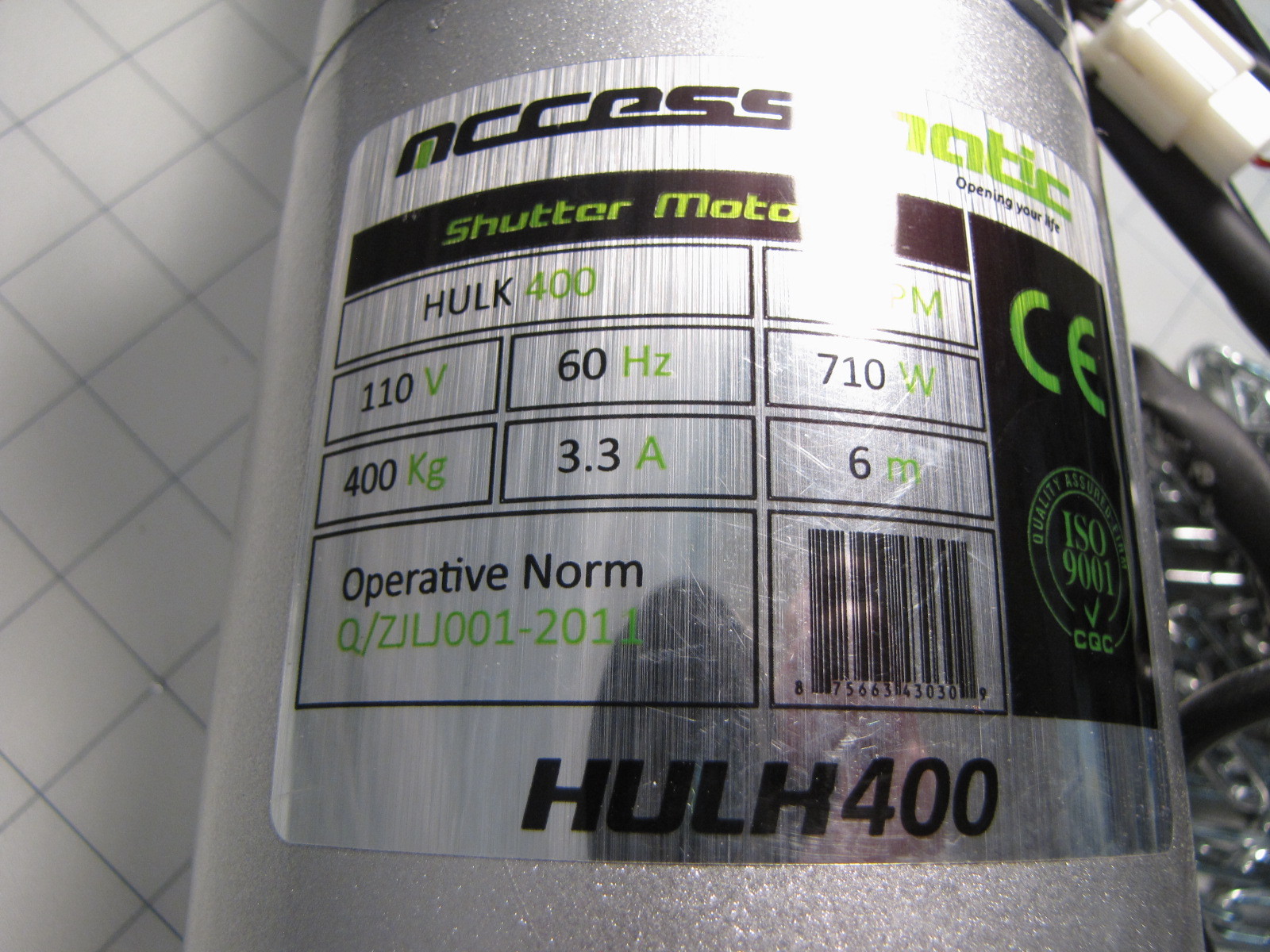 Access Matic Shutter Motor Hulk400 400KG 110V 60Hz 710W NEW – Tested