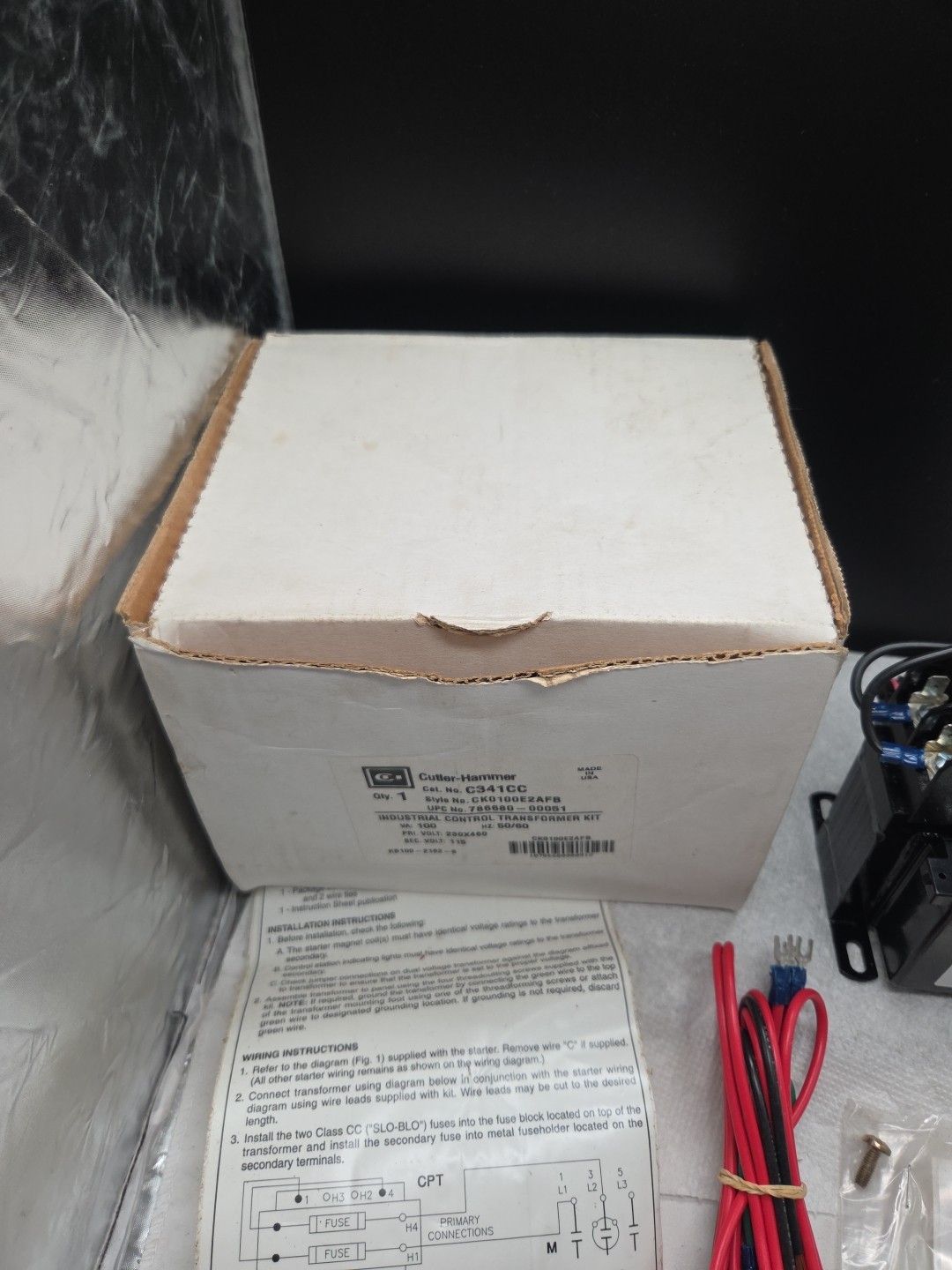 CUTLER-HAMMER C341CC CK0100E2AFB New Open Box Industrial Control Transformer Kit