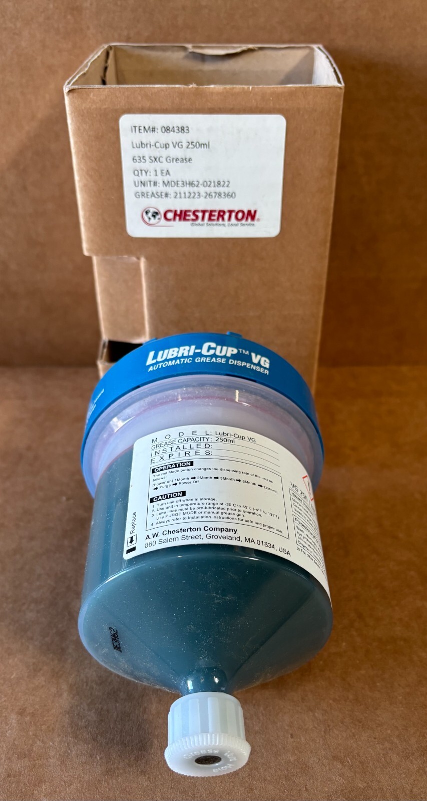CHESTERTON #084383 LUBRI-CUP VG 250 ML SXC 635 GREASE (1 CASE OF 10 EA)