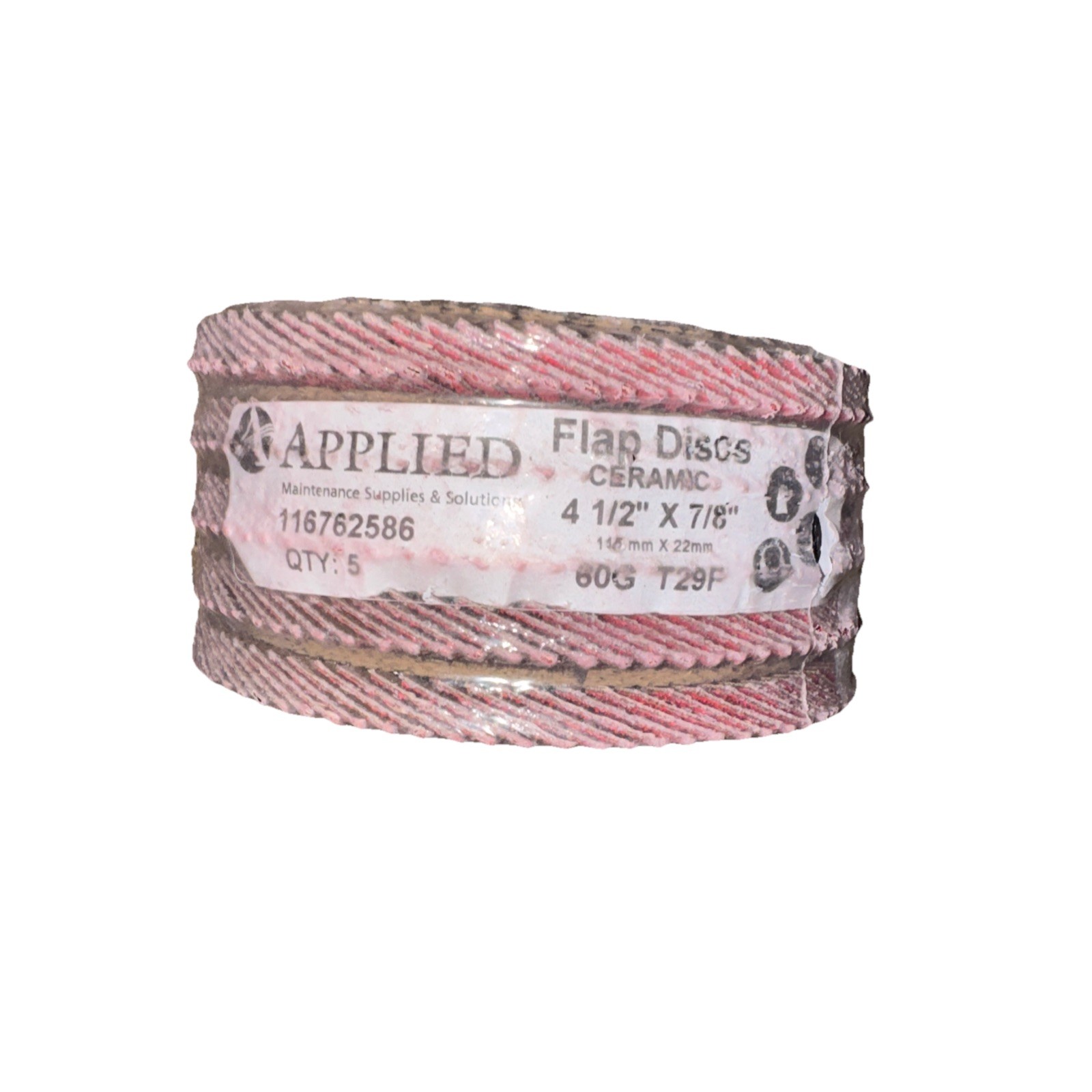 Applied Flap Discs Ceramic 4 1/2″ x 7/8″ 60G T29F 5 Pack