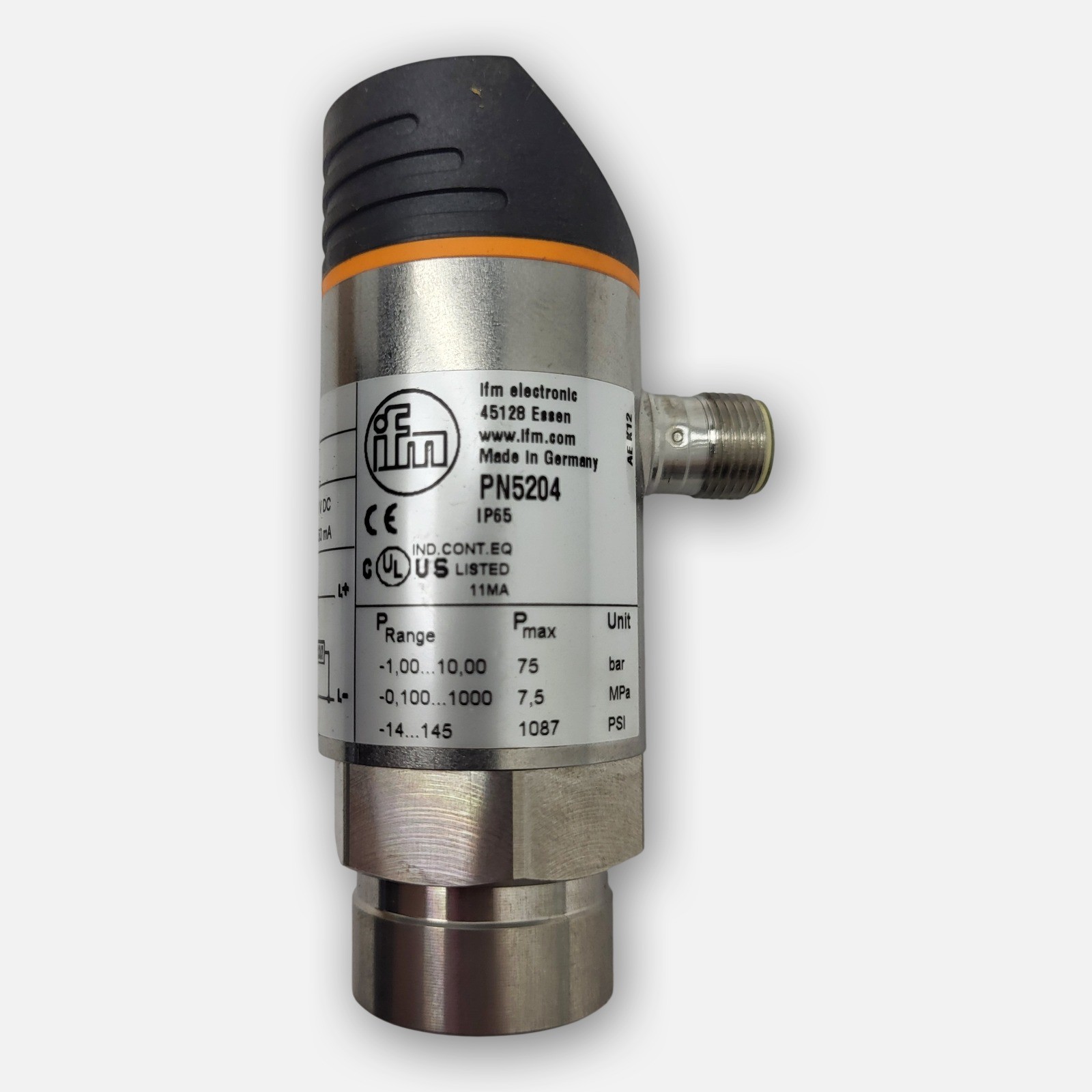 NEW IFM PN5204 PRESSURE SENSOR PN-010-RBN14-HFPKG/US/N