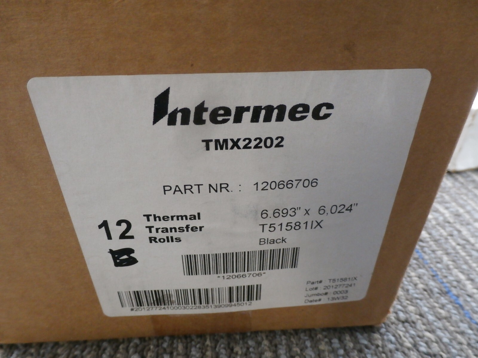 New 14 Pack INTERMEC,12066706,RIBBON 6.732 X 6000″ PREMIUM WAX RESIN