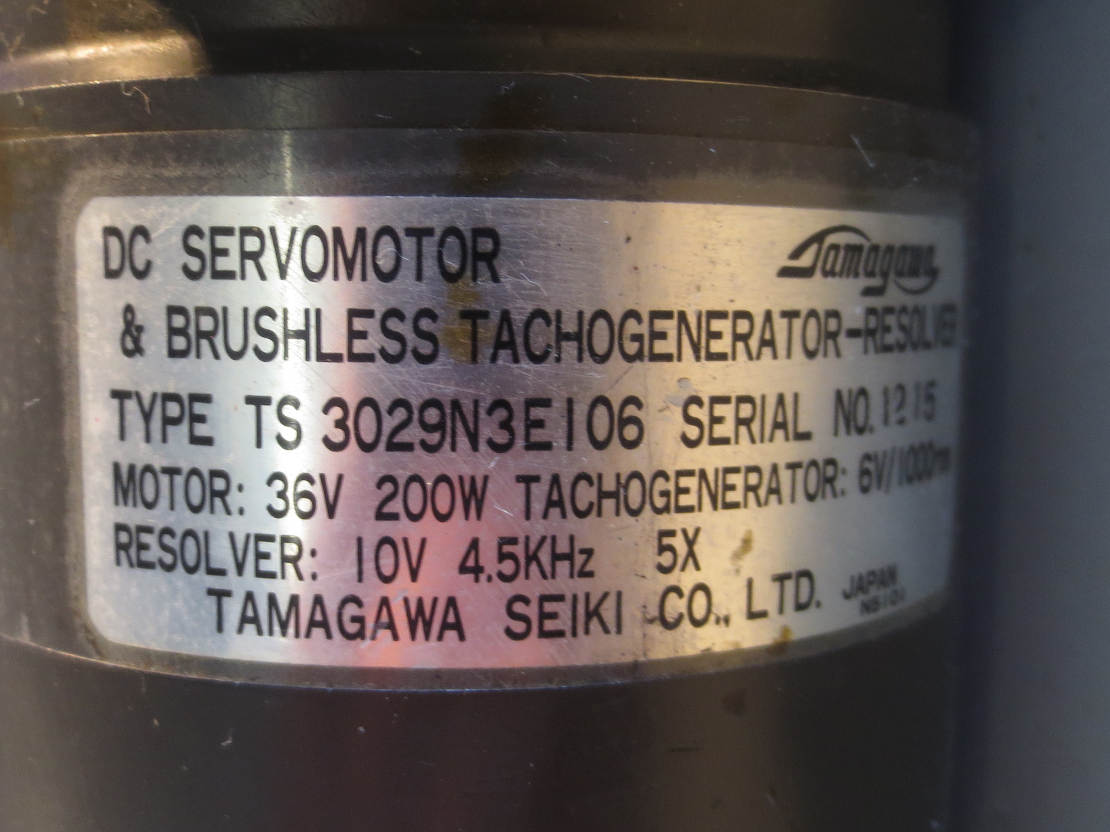 TAMAGAWA DC SERVO MOTOR TS 3029N3E106 TS3029N3E106 WARRANTY EACH 1