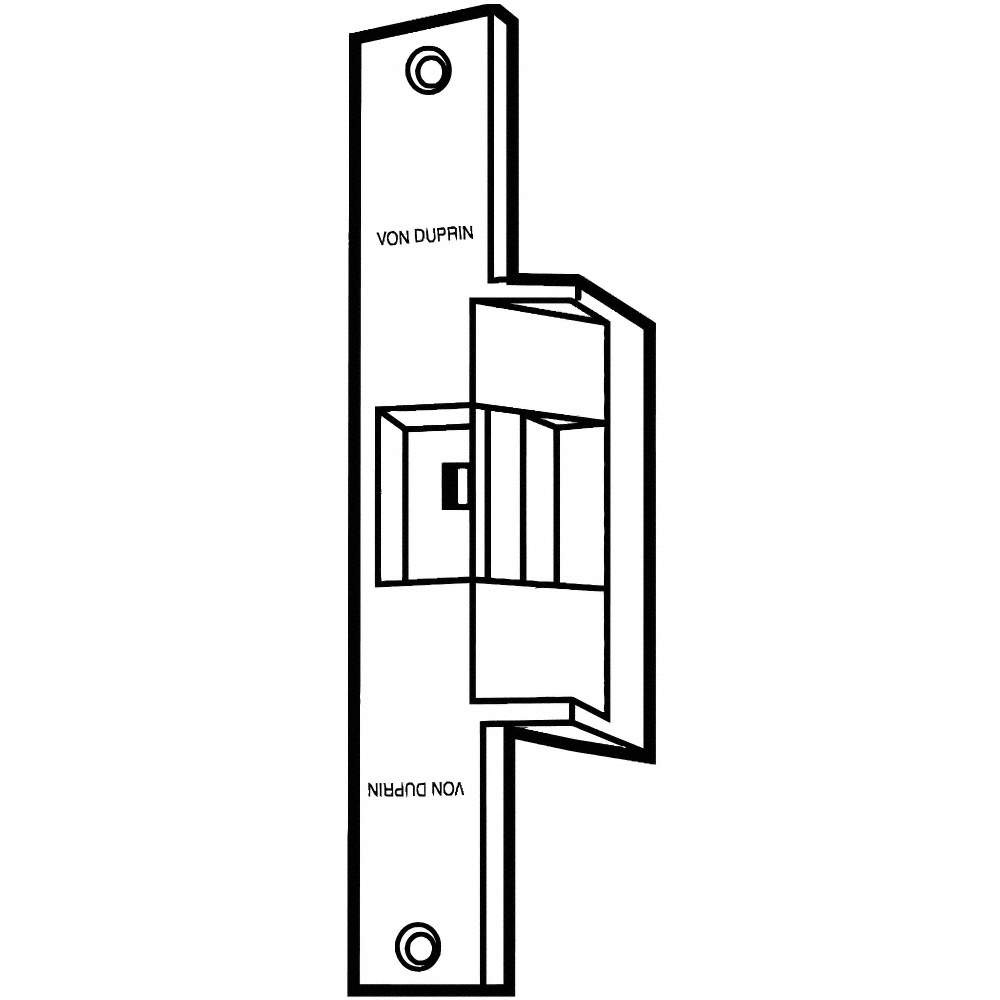 VON DUPRIN 6214 24V US32D CON Electric Strike,24VDC,3/4 in. Bolt Throw 46TX38