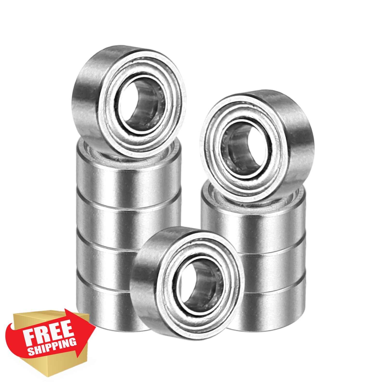 uxcell 10 Pack 682XZZ Deep Groove Ball Bearings, 2.5 x 6 x 2.5mm Chrome Steel…