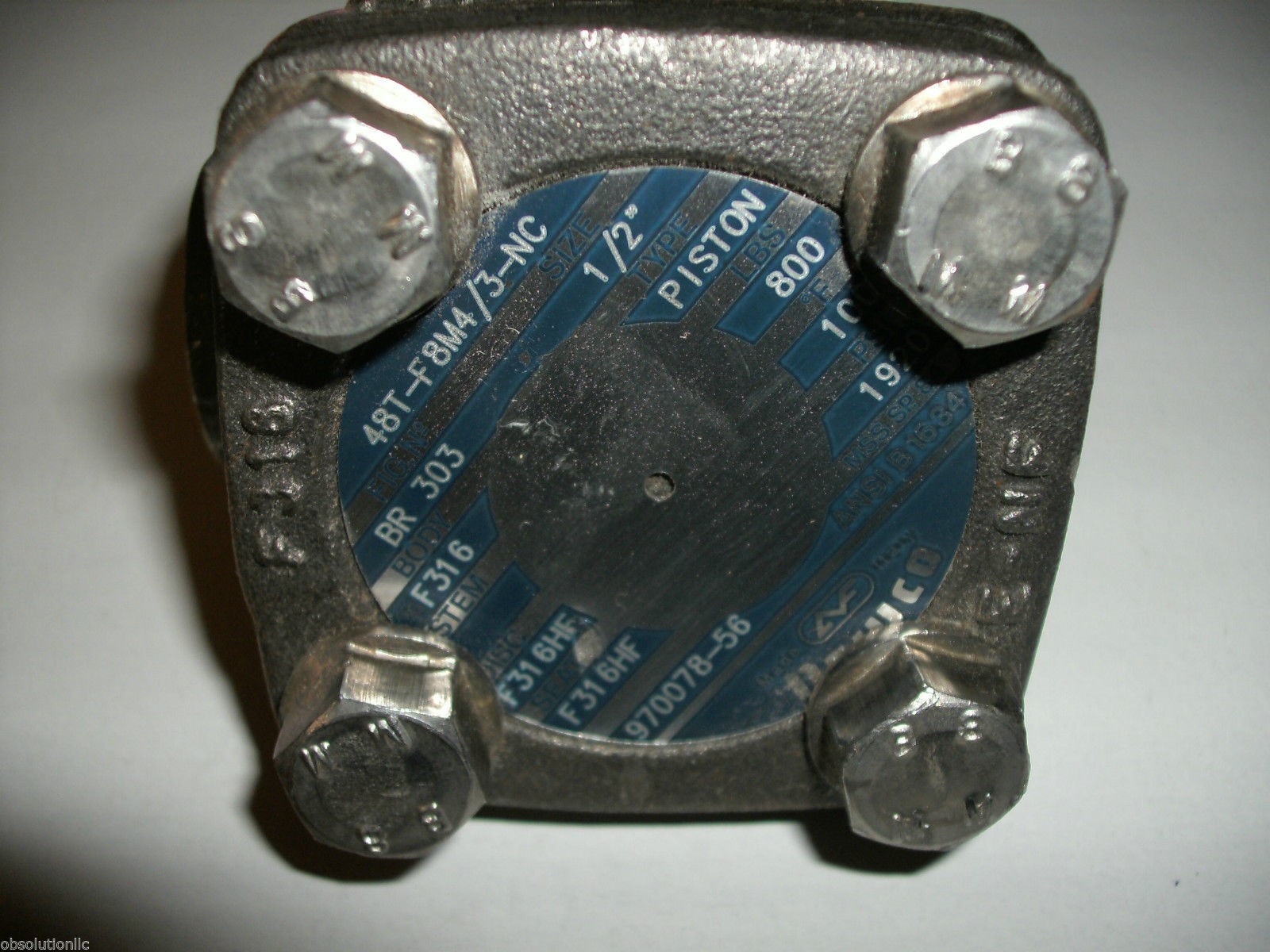 NEWCO BR 303 48T F8M4/3-NC HF 1/2″ STAINLESS STEEL PISTON CHECK VALVE CLASS 800