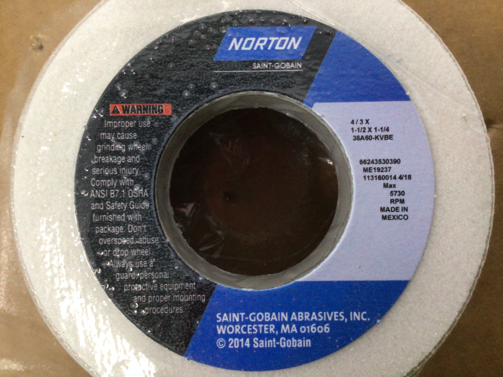 NORTON 66243530390 Flaring Cup Grinding Wheel 4″ x 1 1/2″ x 1 1/4″, 1CUW3