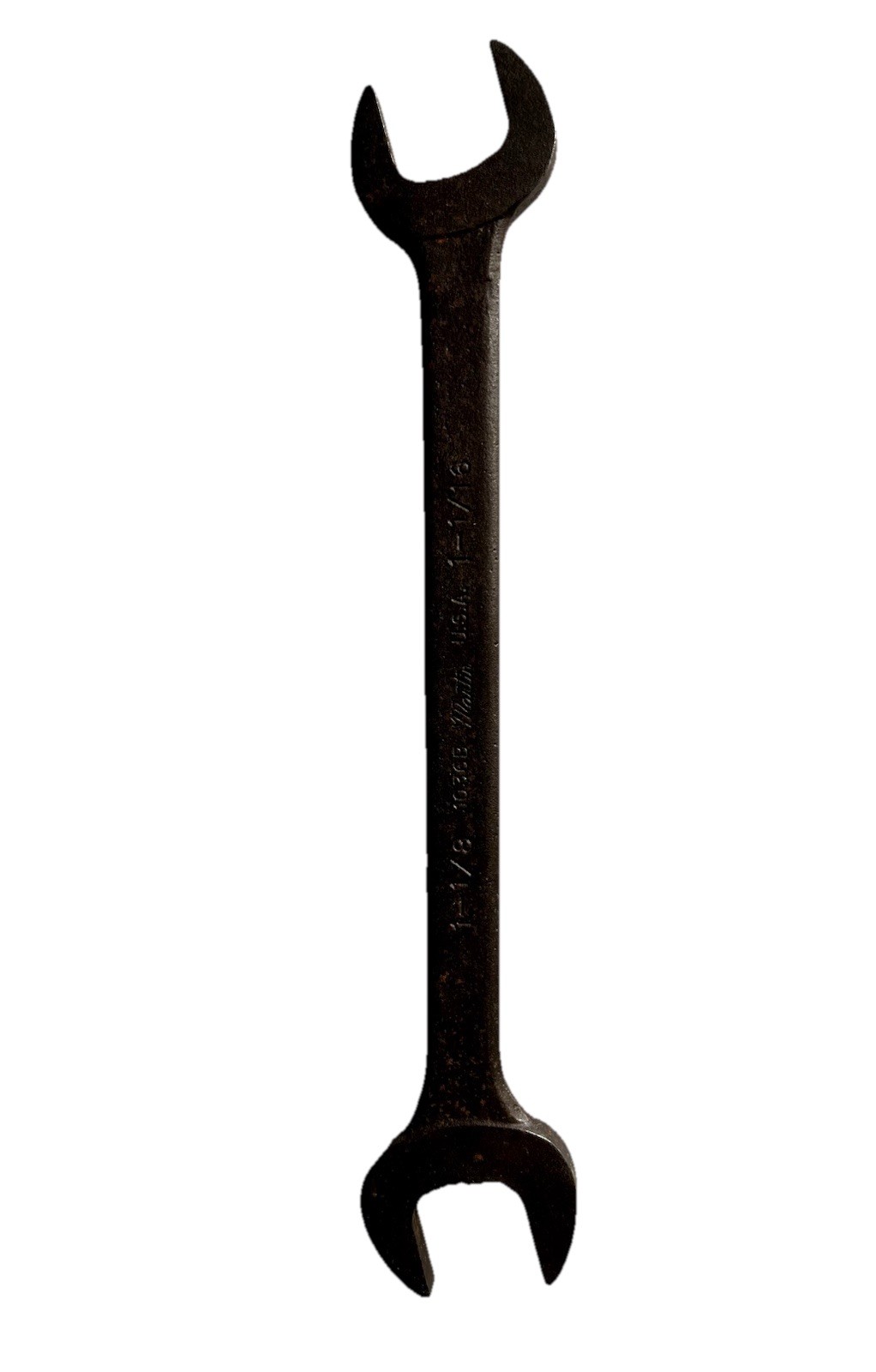 Martin USA 10368 1-1/8” x 1-1/16” Double Head Open End Wrench 13” L Vintage