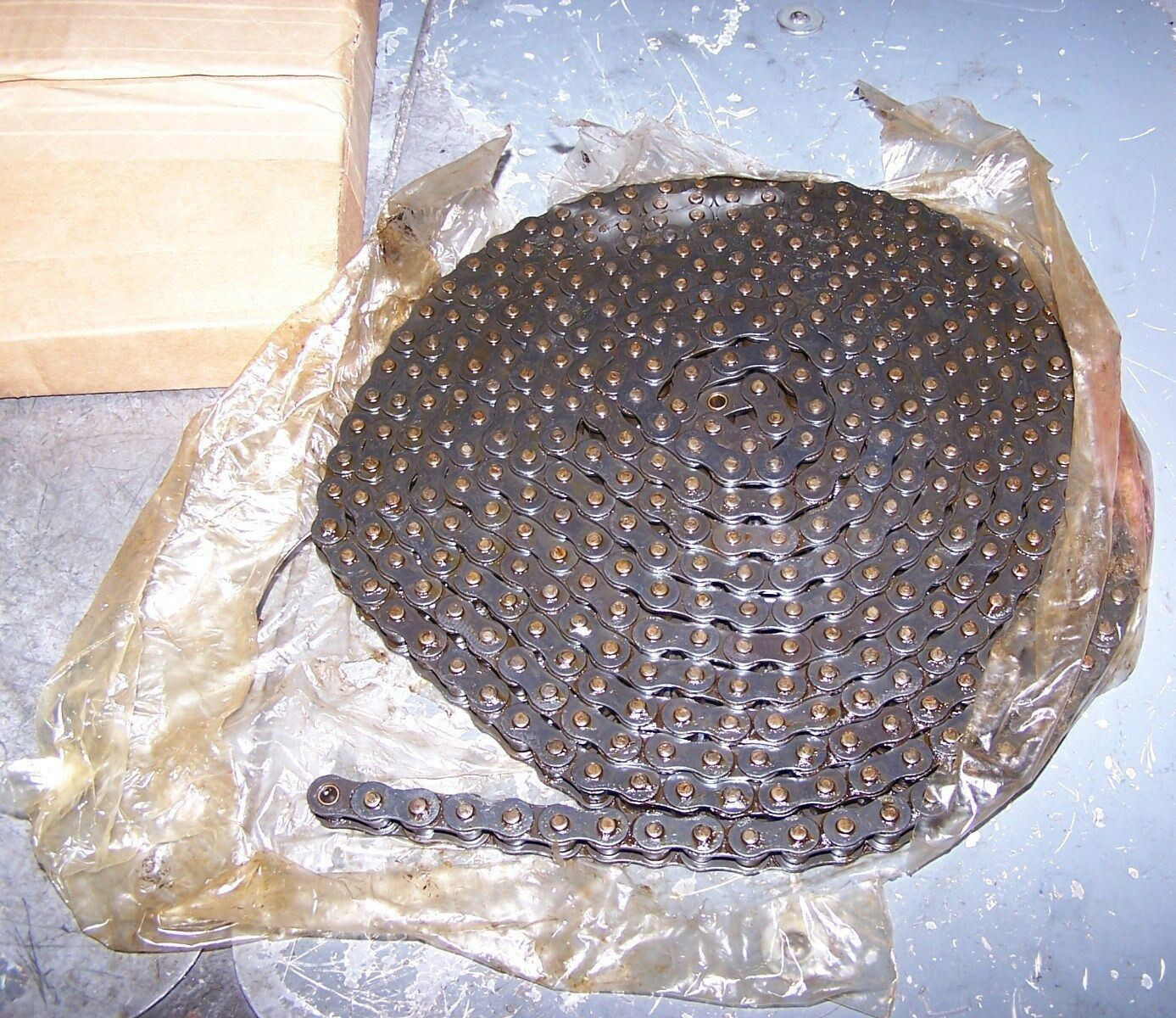 NEW PT INTERNATIONAL ROLLER CHAIN 1/2″ PITCH 16FT LONG RIVITED E08B-1